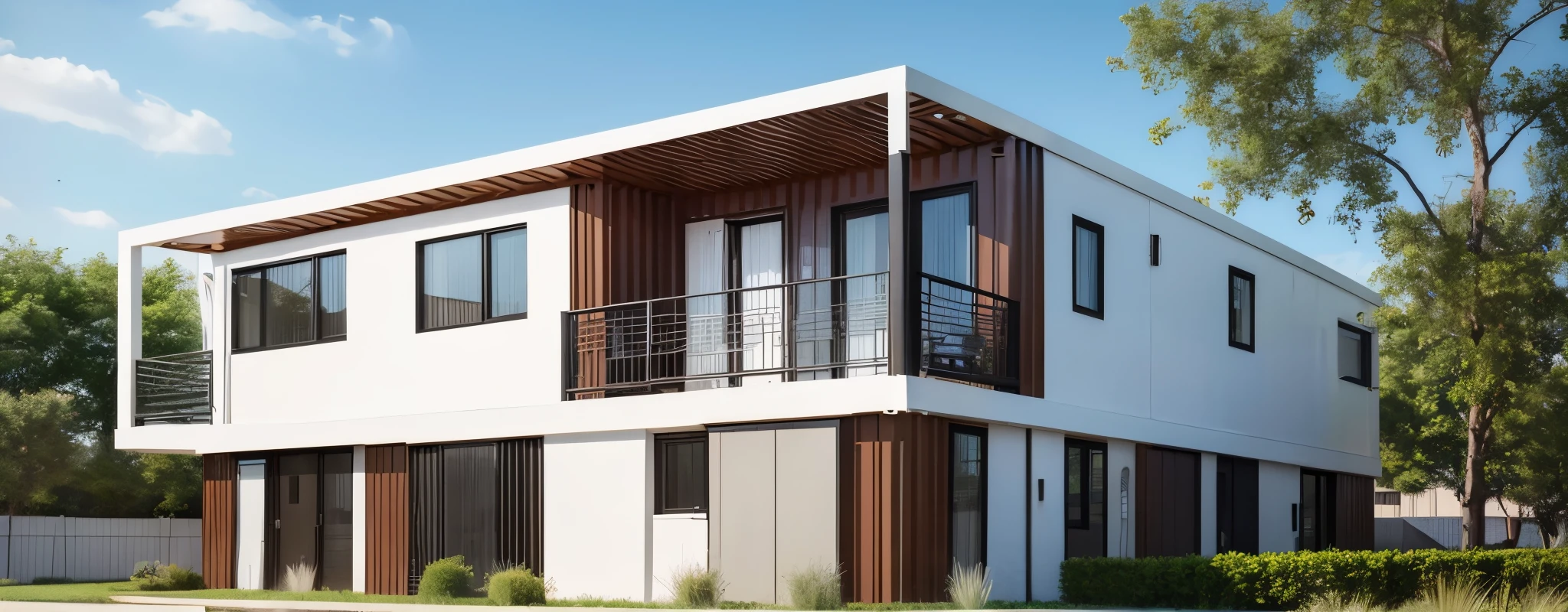 2-story container house,Unit House,Fashionable,high resolution,High definition,high quality,realistic,Deep shading,
