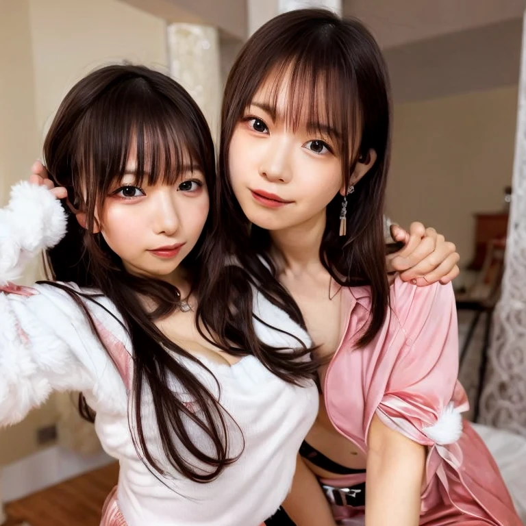araffe asian woman in a pink outfit posing for a picture, chiho, sakimichan, young gravure idol, young pretty gravure idol, shikamimi, sakura kinomoto, kawaii playful pose of a dancer, harumi, sophisticated gravure idol, belle delphine, sakimi chan, deayami kojima