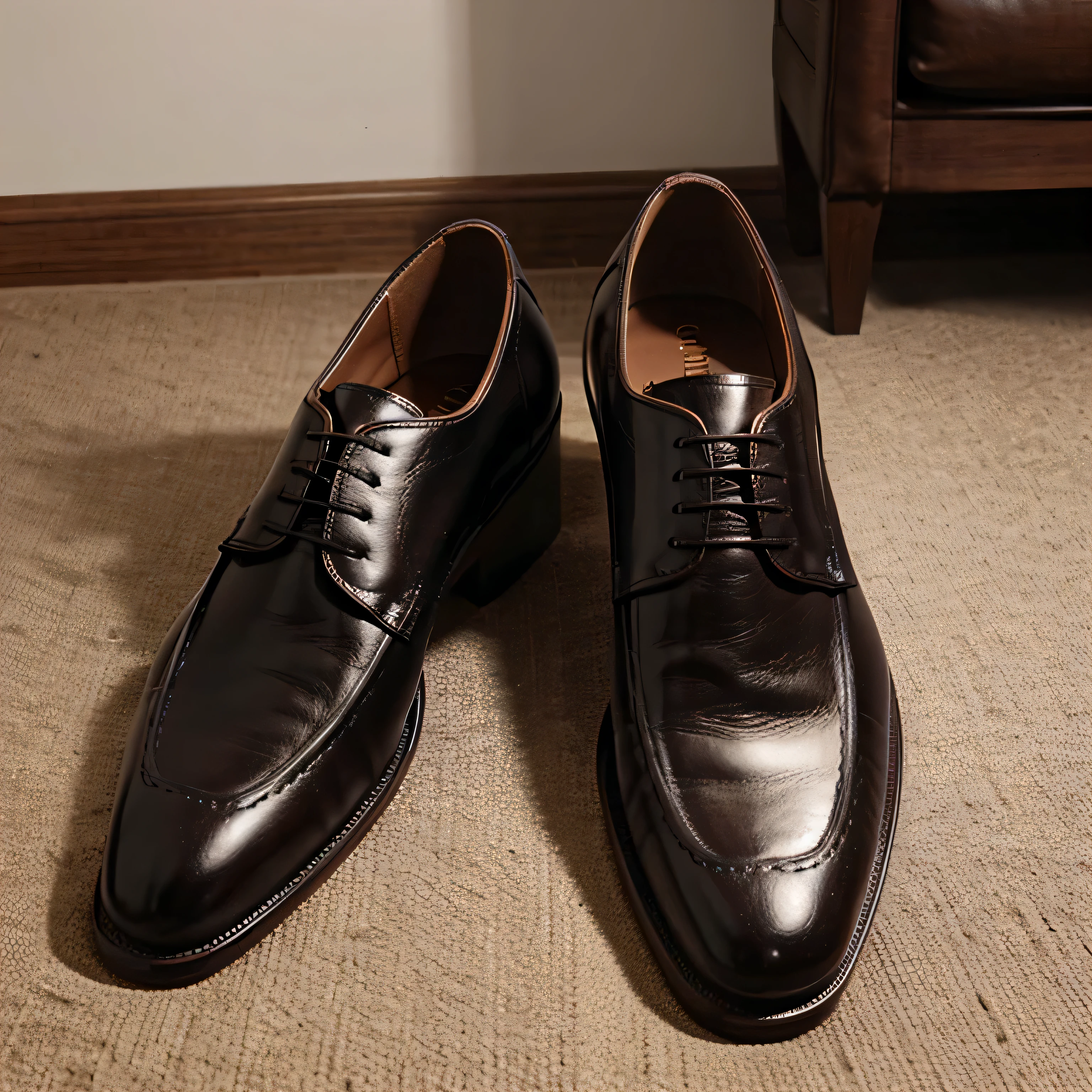 men's leather shoes，A sense of luxury，with depth，
