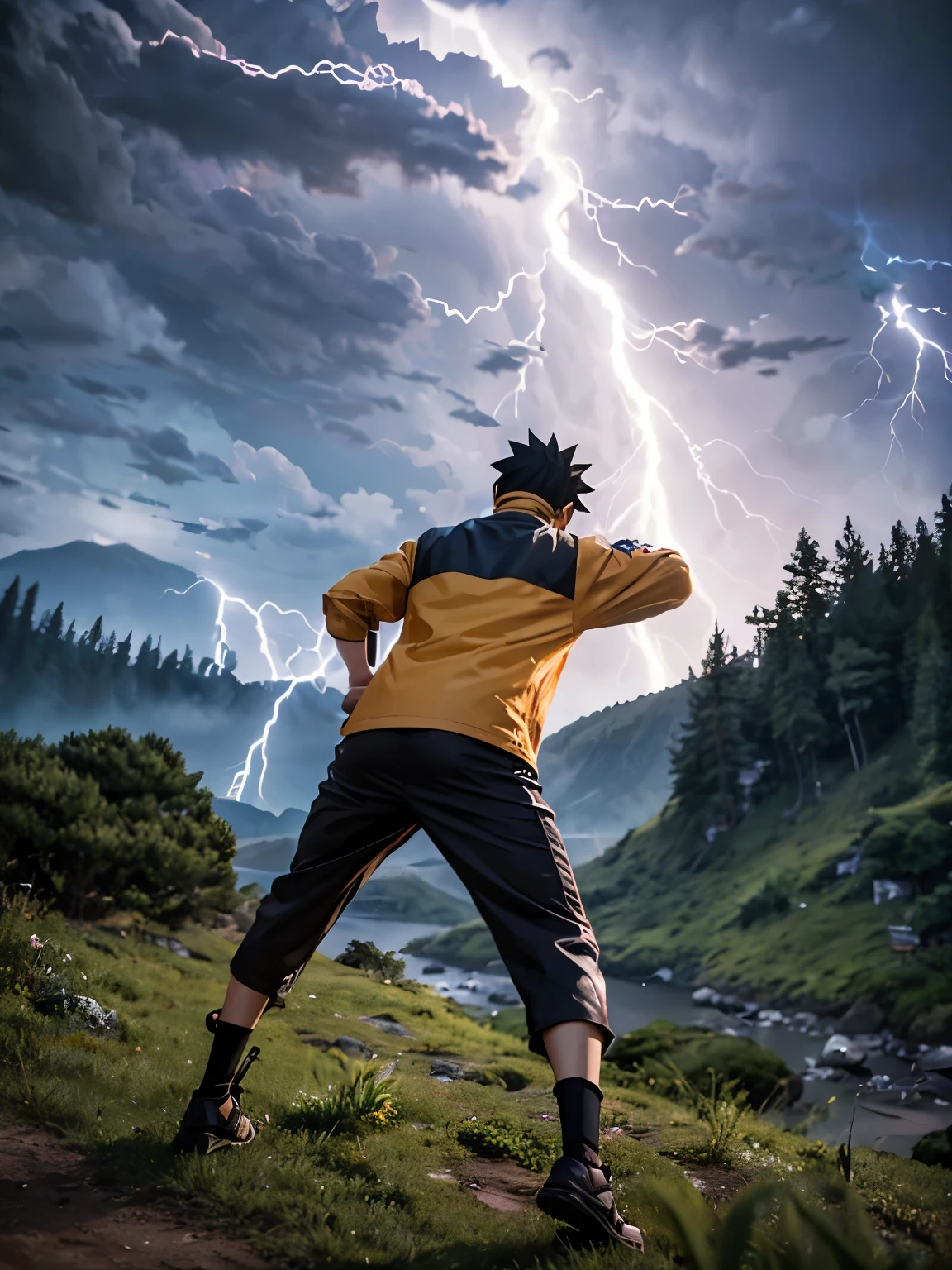 Naruto battle mode cool Lightning 8k high resolution 