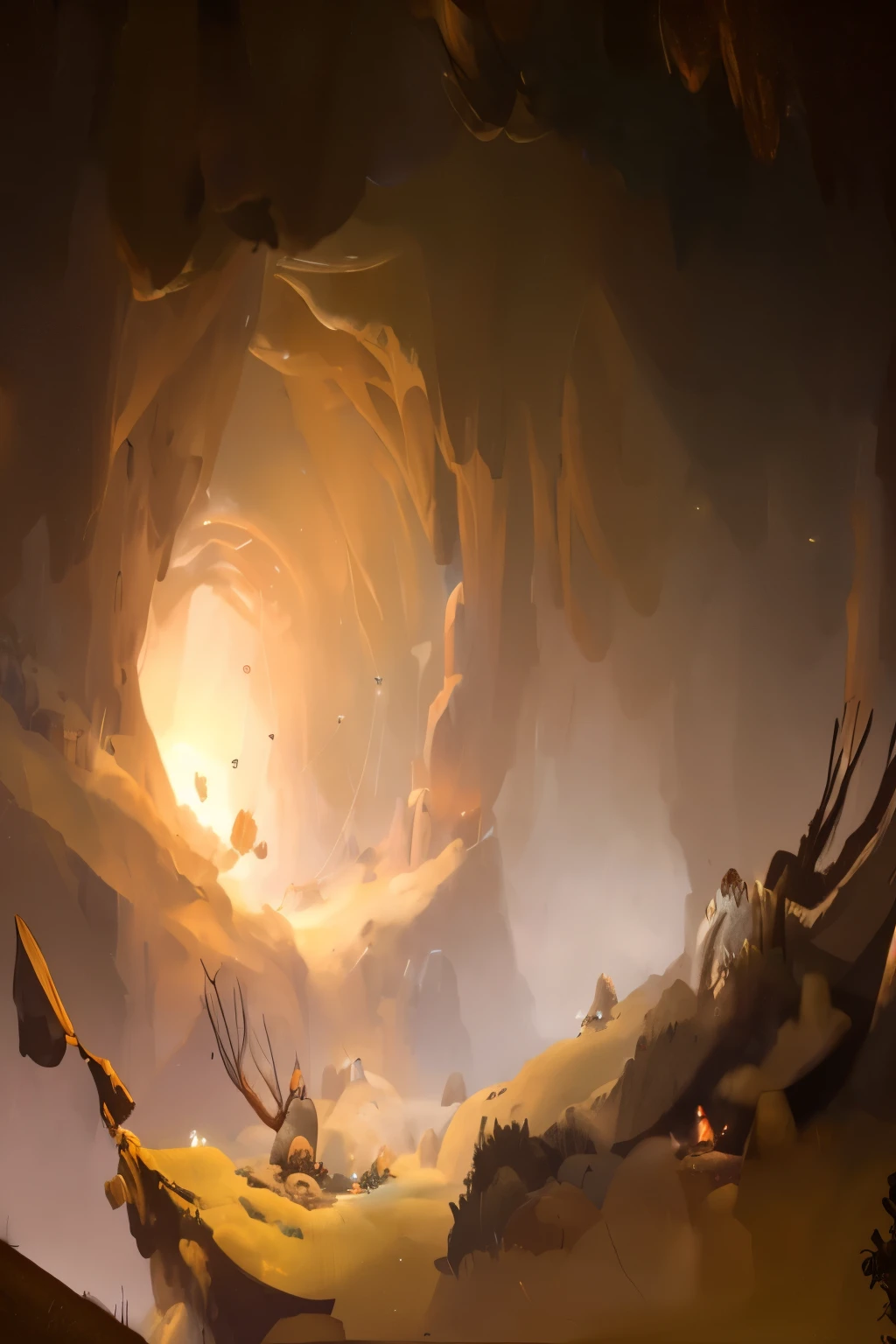 in a cave, painted as a game concept art, environment concept art, Environmental Art, stylized concept art, In a cave, epic concept art, dramatic lighting. concept art, concept art amazing atmosphere, amazing! concept art, environmental painting, indie game concept art, game concept art, environment and concept art