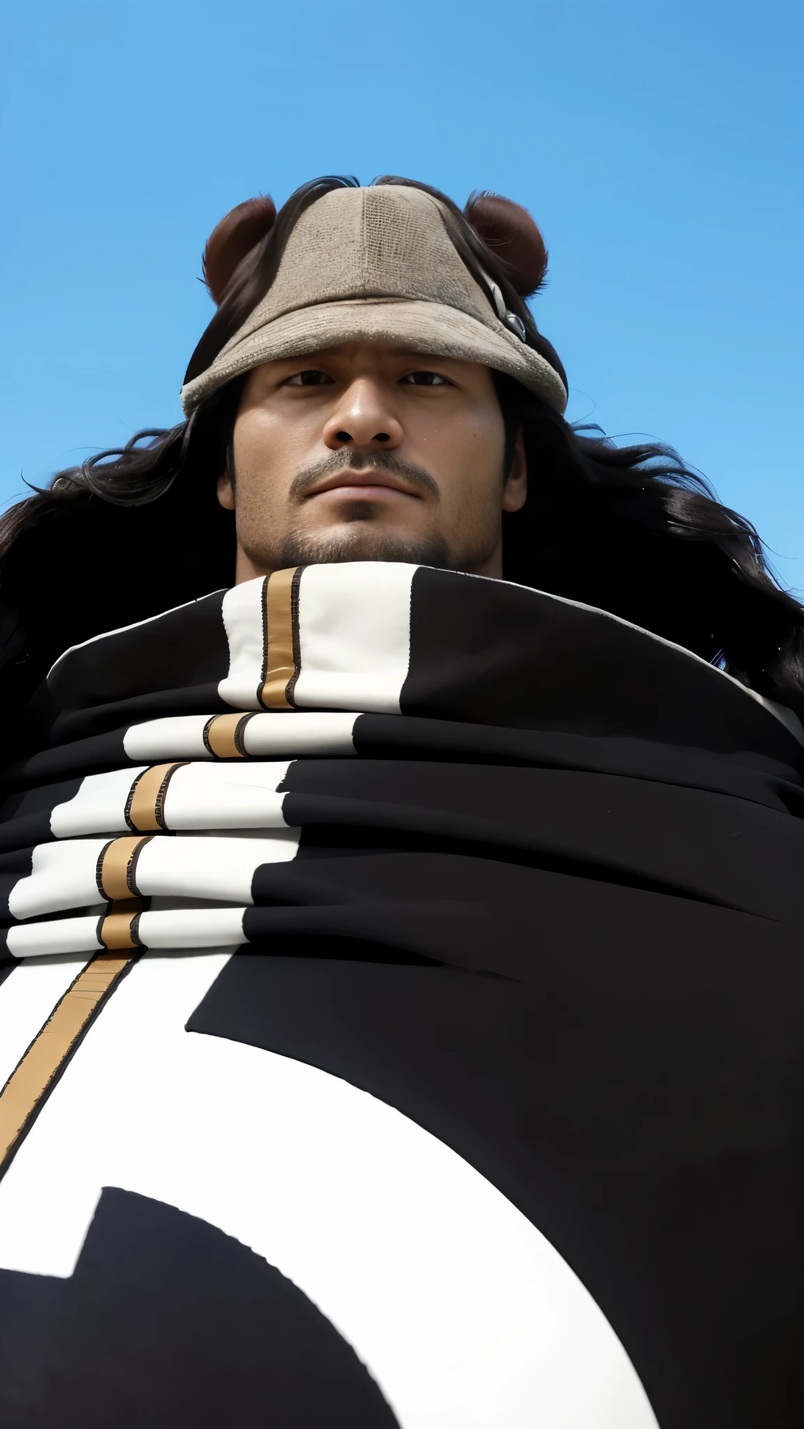 (masterpiece), (realistic), (ultra detailed), ( high reest quality), (photorealistic), (perfect face), (perfect anatomy), man, male, solo, (((35 years old))), kuma from one piece, kuma, one piece,