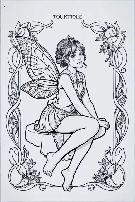 make a Fairy outline for a coloring book