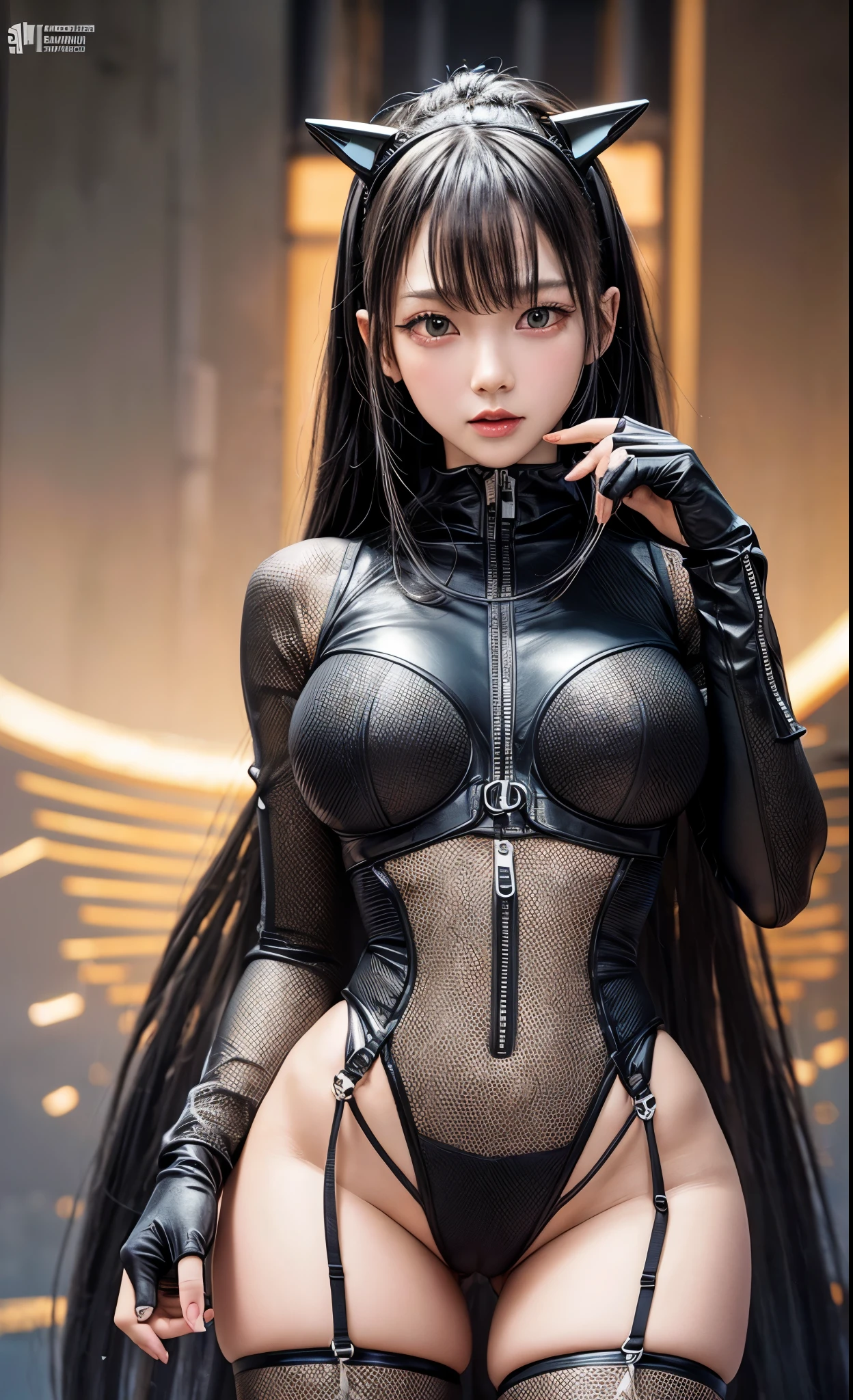 delicate face, 20 year old KPOP idol {cyborg} girl, (carbon fiber cyborg body), carbon fiber body, {{angled bob}}, (big breasts:1.15), (mechanical joint), bangs, attractive curves, central pelvis, seaside, standing posture, beach, glowing skin, ((Puffia leolas)), (High leg, spread your legs, camel toe, camel toe, vulva shaped:1.25), (cyber punk, Science fiction:1.2), [[[shining neon]]], (Upper body:1.15), (8K, RAW photo, highest quality, masterpiece: 1.45), (NSFW:1.15)、(camel toe, camel toe, vulva shaped:1.25)
