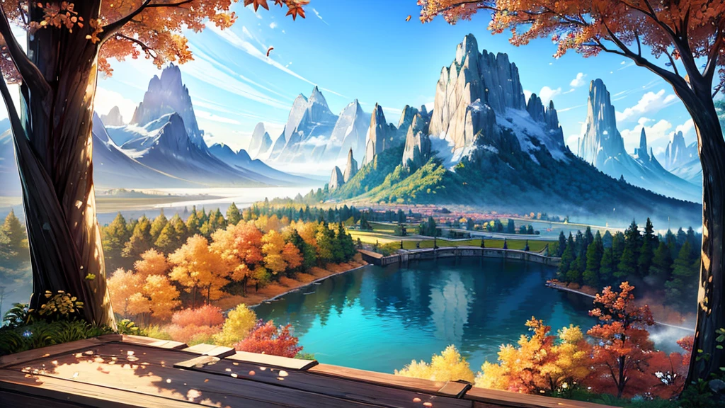(best quality,4k,8k,highres,masterpiece:1.2),ultra-detailed,realistic,spacious road,beautiful detailed trees,majestic mountains,breathtaking scenery,winding path,colorful autumn leaves,serene atmosphere,natural beauty,soft sunlight,harmonious color palette,subtle shadows,crisp air,vivid colors,leaves rustling in the wind,rays of sunlight peeking through the branches,ethereal landscape,peaceful solitude,tranquil ambiance,impressive depth,expansive scenery,endless beauty,nature's masterpiece,awe-inspiring view,majestic tranquility,magical forests,majestic peaks,picturesque route,immersive experience,immense depth,calming vibes,serenity in nature,secluded tranquility,hidden gem of nature,unspoiled wilderness,pristine natural wonders
