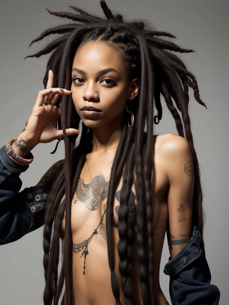 1girl, dreadlocks, alternative, cool attitude