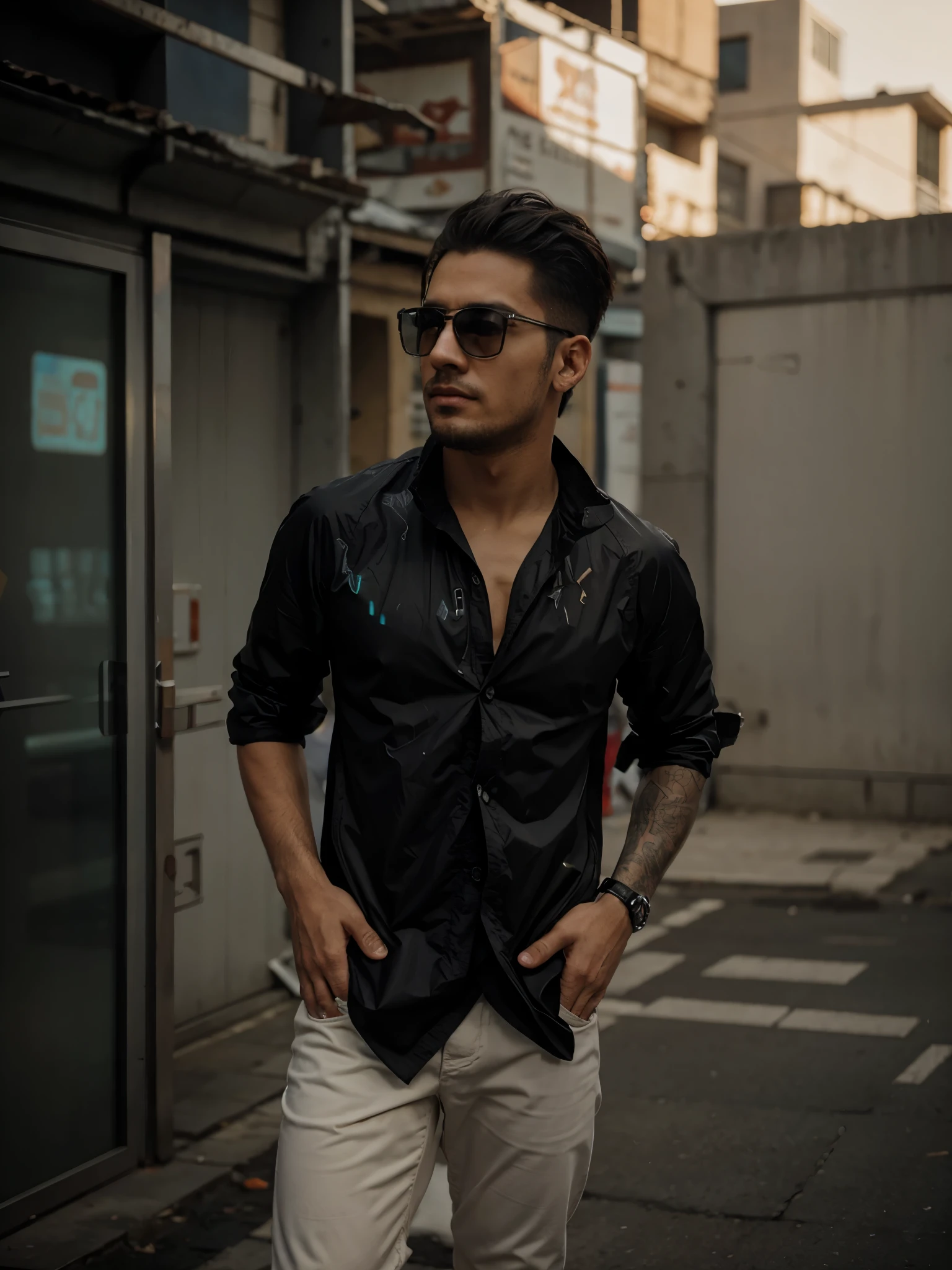 Change background cyberpunk handsome boy realistic face