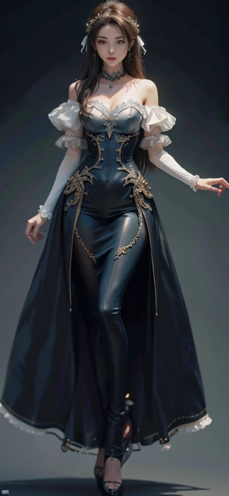 brunette surreal, shadow, character table, Reference table, Draw while standing, 8k, Super details, 1080P, Women HD, 4K, 8k, 16k, high resolution, best quality, high quality, anatomically correct, masterpiece, precise, ultra high definition,grace,Unreal Engine,delicate face,long hair,slim,long legs