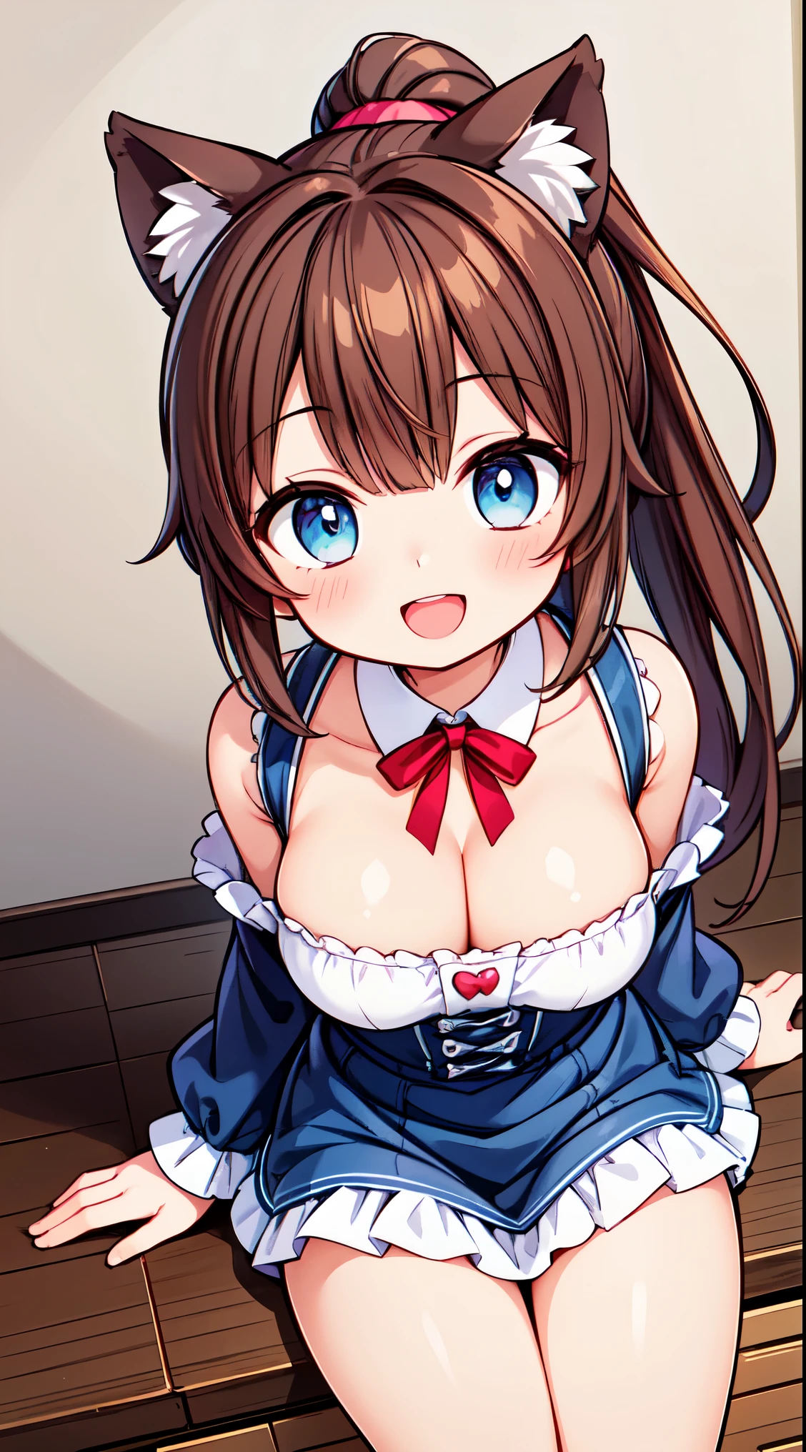 (super fine illustration:1.2),(masterpiece, 8k), (best quality, high quality:1.4), perfect anatomy, hyper detailed, ultra detailed,masterpiece background,beautiful detailed background, v8k wallpaper,perfect design,award-winning art,atmospheric,
BREAK, (Cute:1.5),(Chibi:0.6),(kawaii:1.5),(:0.5),BREAK,1 beautiful girl, ( girl), Very detailed, colourfull, highest details, BREAK, (Huge breasts: 1. 2), Clear skin, Beautiful skin, Shy skin, 1 beautiful girl, (Brown hair:1.75), (fluffy Big cat ears, Ponytail, medium-Long hair: 1. 2), (Light blue eyes, long eyelashes, Double eyelids: 1. 2),Solo,gleaming skin, Clear skin, Beautiful skin,(best quality face),(Top quality glowing eyes),(The best smile,:D:1.45), nose blush, sleepy, grin, open mouth, skin,Clear skin, Beautiful skin,( A smile:1.5),
,BREAK,(Picture book world: 1.6, picture book mini base sitting: 1.6, private room background: 1.4, pastel color: 1.3, watercolor: 1.4, dirndl clothes: 1.3, heart bundle balloon: 1.2, balloon: 1.3, heart : 1.2, Colorful: 1.3),BREAK, ball gown dress:1.4,
BREAK,wakame,wakame,wakame,(from above,cowboy shot:1.5) , hanging breasts, nose blush, heavy breathing, steam, ((:o):1.2)
BREAK, ,(Blurry background:1.3),(absurderes, hight resolution, Super Detail Art),cel shading,Clear Color, Lonely optical effect, Beautiful pictures, Bright glow, mystic atmosphere,(Close-up of girl:0.8), Mystical light particle effect,manga influence, clean line drawings,