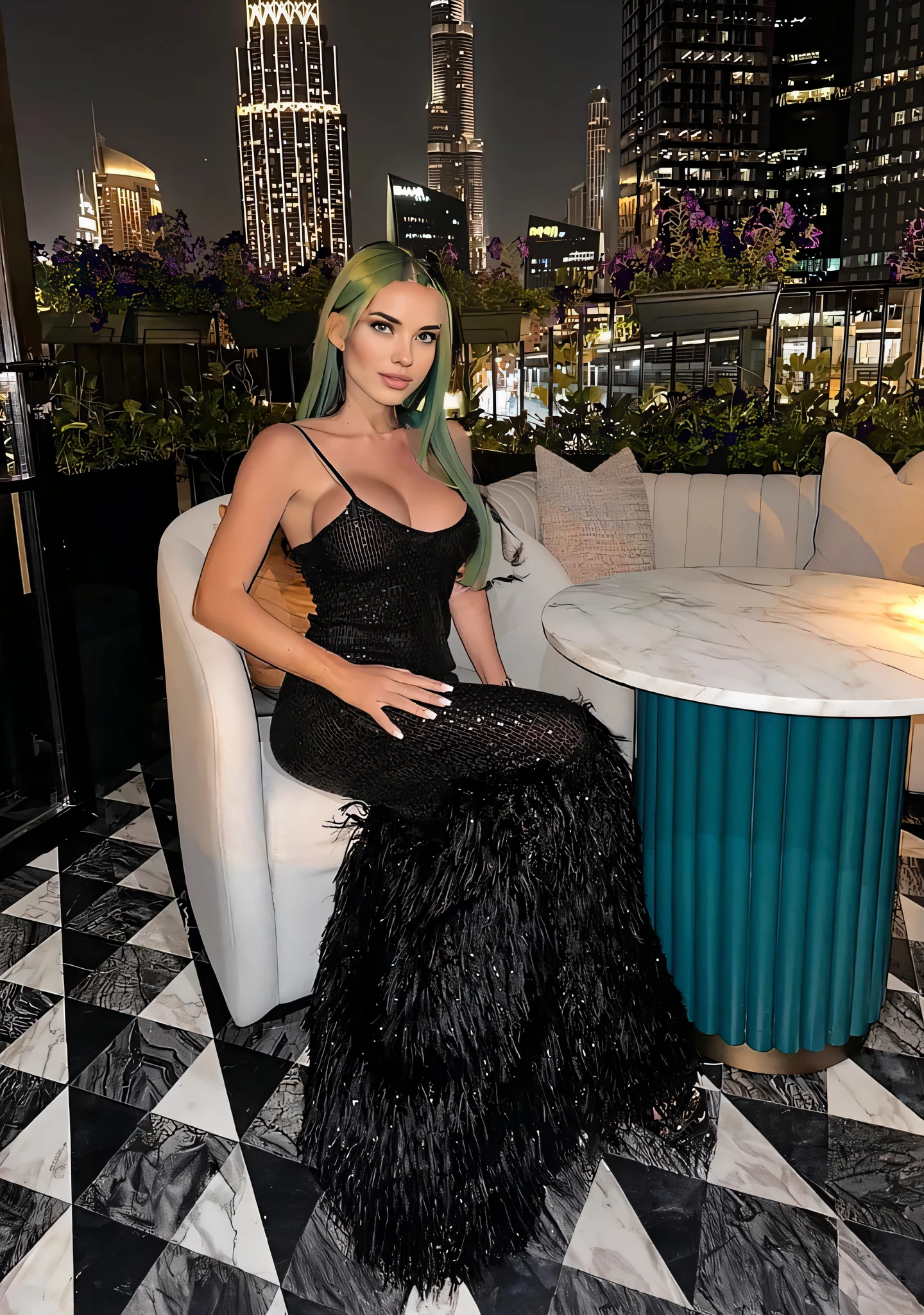 green hair