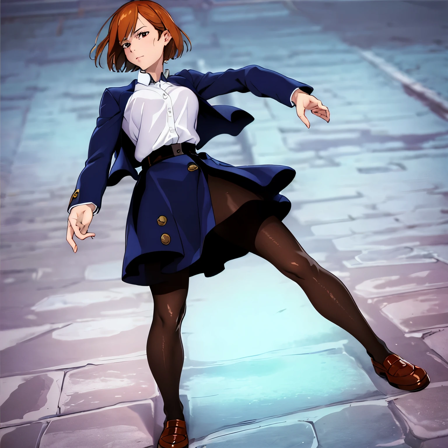 1nobura, solo, full body,  jacket, skirt, pantyhose,