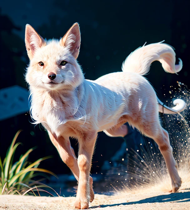 highest quality,4K,8K,High resolution,masterpiece(1.2),Demon Fox,Nine Tails,guard,Slender and sharp eyes,long hair waving in the wind,Supple movement,The tail dances lightly,a cunning impression,A dashing impression,freedom and agility,elegant pose,coordinate movements,Calmness,Precision,delicate,Hair texture and shine,reality,presence of fox,Attractive image
