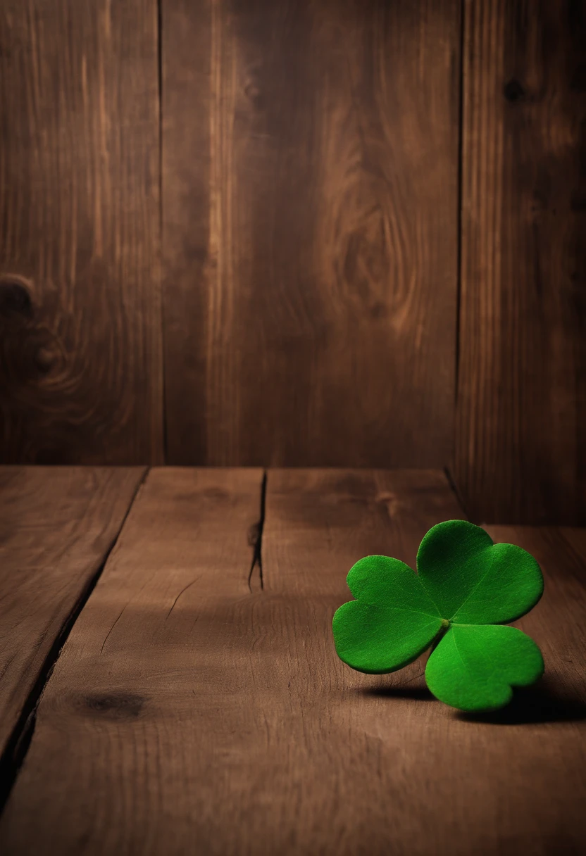 A high-resolution image showcasing a blank St. Patrick’s Day template, with a rustic wooden background, empty spaces for text or graphics, and decorative elements like clovers or Irish flags, providing a warm and inviting setting for personalized designs.