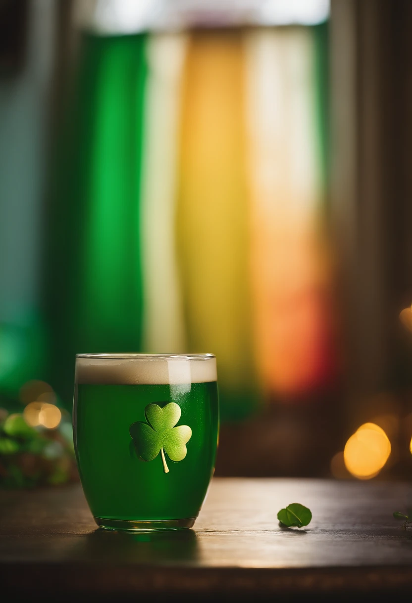 An aesthetic photography composition showcasing a blank St. Patrick’s Day template, with a vibrant rainbow backdrop, spacious areas for adding text or images, and playful icons representing Irish culture, offering a versatile canvas for creative designs.