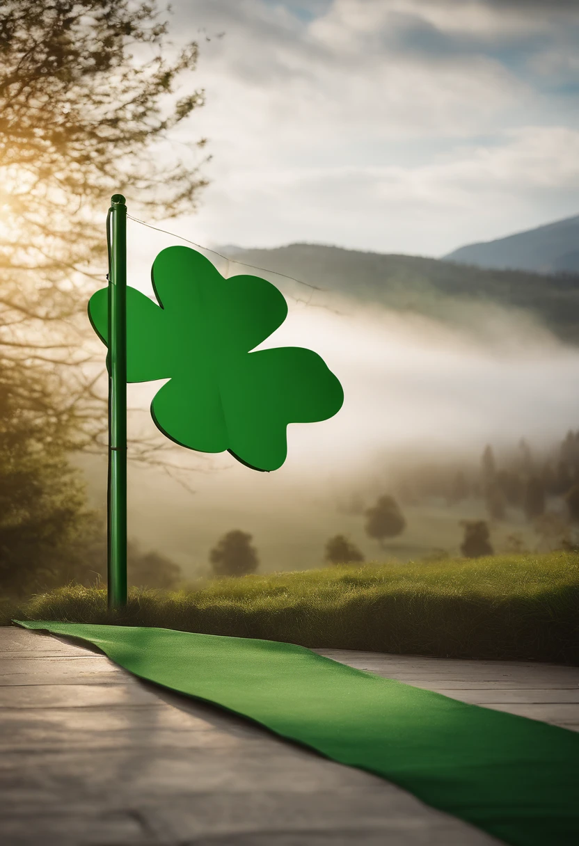 A high-resolution image capturing a blank St. Patrick’s Day banner mockup, with a white background, empty space for custom text or graphics, and a clean and modern design, making it suitable for a range of celebratory themes