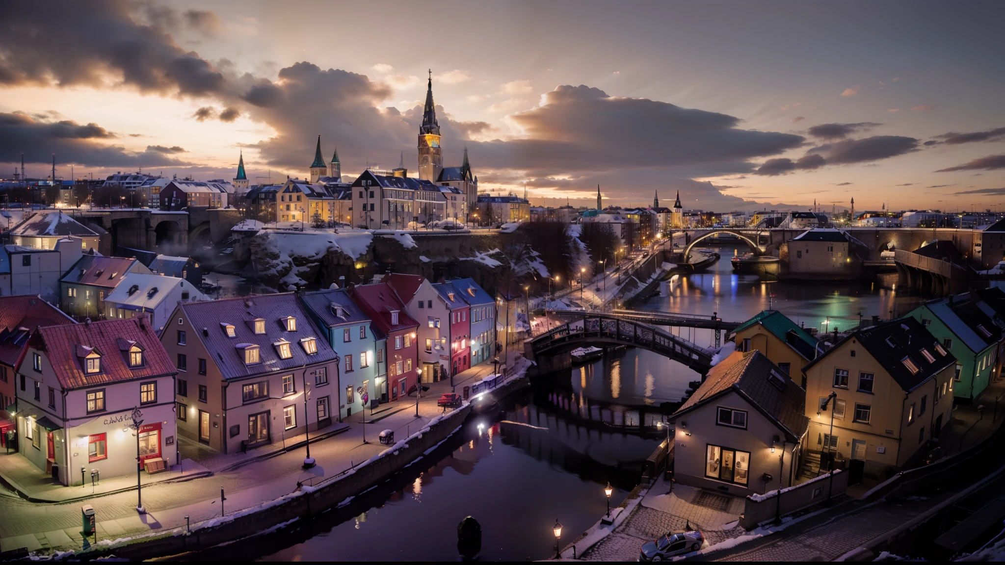 nothern european city, iceland, estonia, 8k photo