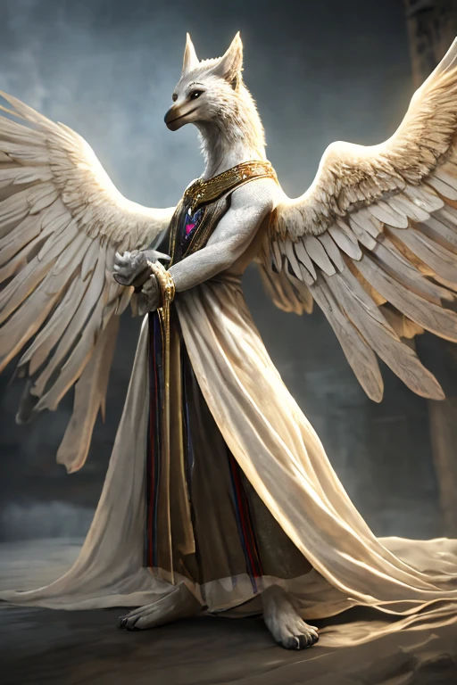 (best quality,4k,8k,highres,masterpiece:1.2),ultra-detailed,(realistic,photorealistic,photo-realistic:1.37),Cassius,original and unique character,beautiful detailed angel wings,3D graphics,Playstation 5,angel,angelic features,ethereal presence,impressive wingspan,graceful feathers,shimmering aura,striking pose,imposing stature,aesthetic,meticulous attention to detail,impeccable craftsmanship,highly detailed facial features,expressive eyes,proud expression,elegant attire,subtle color gradient,vibrant colors,soft lighting,mesmerizing glow,ethereal atmosphere