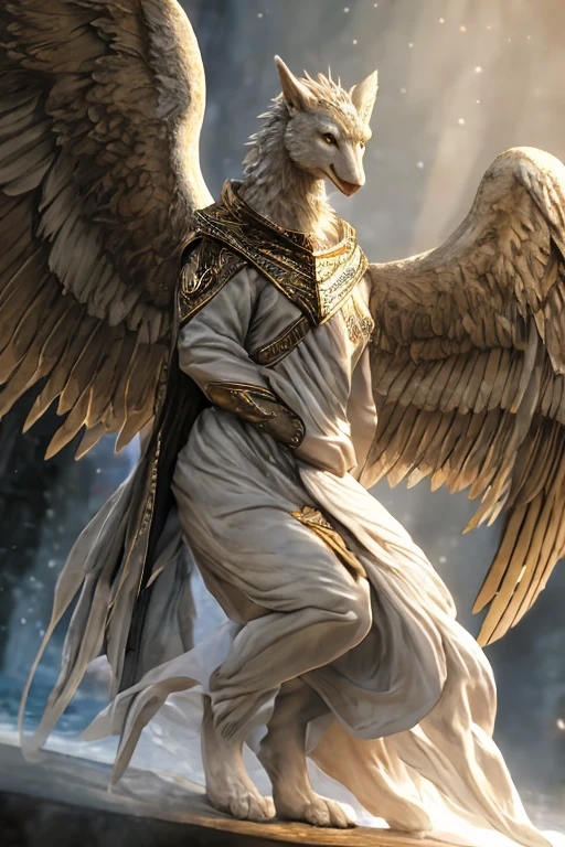 (best quality,4k,8k,highres,masterpiece:1.2),ultra-detailed,(realistic,photorealistic,photo-realistic:1.37),Cassius,original and unique character,beautiful detailed angel wings,3D graphics,Playstation 5,angel,angelic features,ethereal presence,impressive wingspan,graceful feathers,shimmering aura,striking pose,imposing stature,aesthetic,meticulous attention to detail,impeccable craftsmanship,highly detailed facial features,expressive eyes,proud expression,elegant attire,subtle color gradient,vibrant colors,soft lighting,mesmerizing glow,ethereal atmosphere