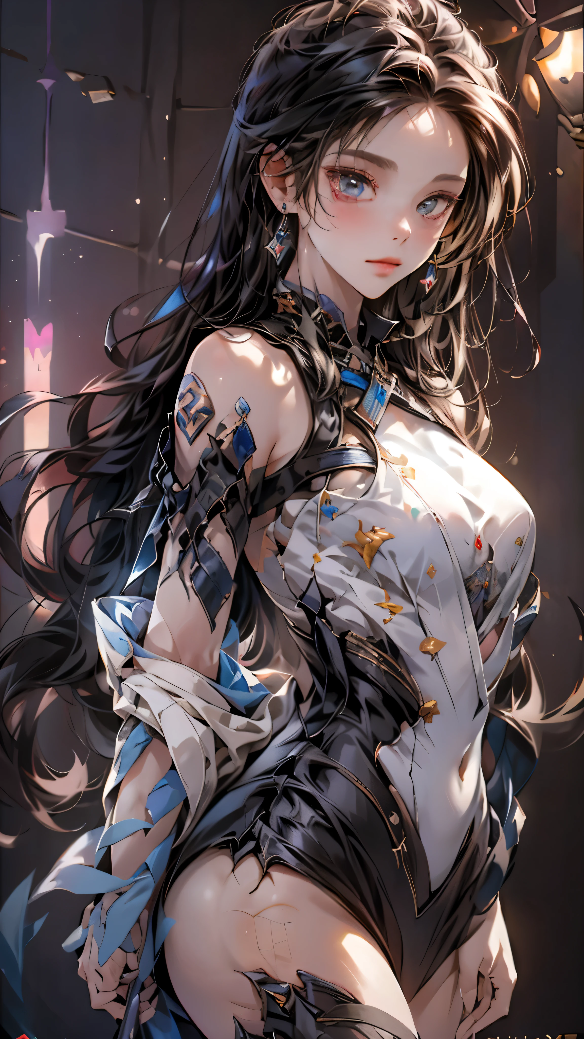 ((highest quality)), ((masterpiece)), (be familiar with:1.4), 。.。.。.3D, beautiful cyberpunk woman image,nffsw(high dynamic range),ray tracing,NVIDIA RTX,super resolution,unreal 5,scattered below the surface,PBR texturing,Post-processing,anisotropic filtering,written boundary depth,maximum clarity and sharpness,multilayer texture,Albedo and specular maps,surface shading,Accurate simulation of light-matter interactions,perfect proportions,octane rendering,two-tone lighting,wide aperture,Low ISO、White balance、Rule of thirds、8,000 students、((Holding a sword in your hand))(((look back)))(((colorful)))