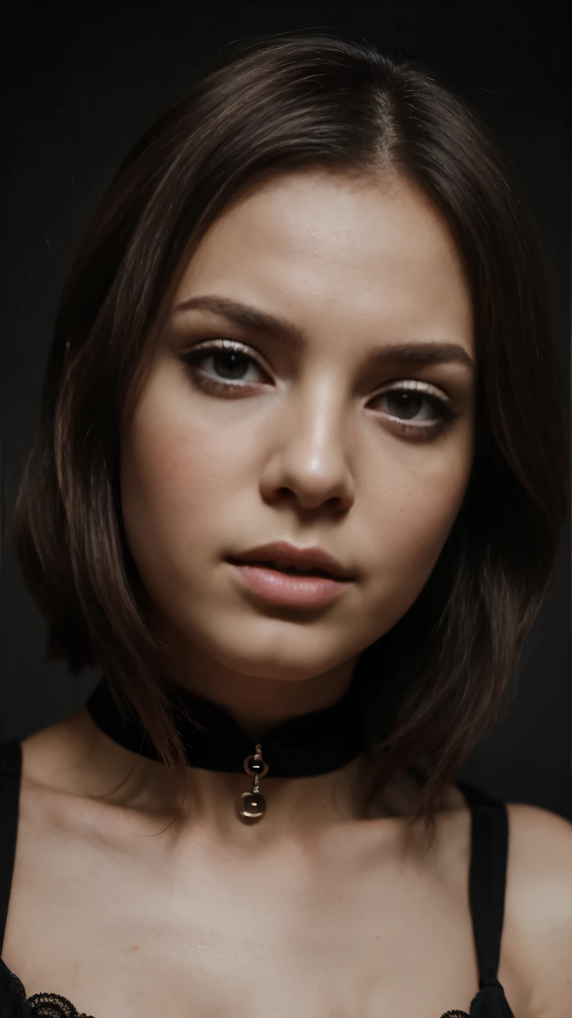 close up portrait photograph of a skinny cute singer artist russian female singer, inspired, moody athmosphere, charismatic face expression. artsy, futuristic ,