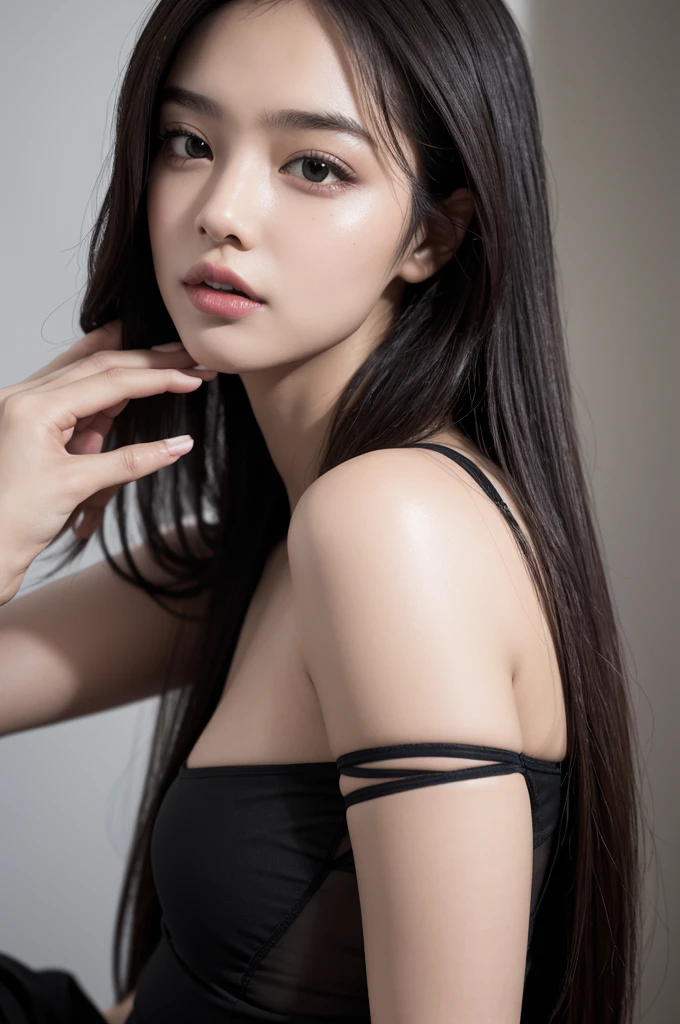(best quality, high resolution, 4k, highres:1.2), ultra-detailed, (realistic, photorealistic, photo-realistic:1.37), -yeld gi fair complexion, face, slim body, well-groomed eyebrows, distinct eyes, slender nose, elegant lips, small teeth, long hair