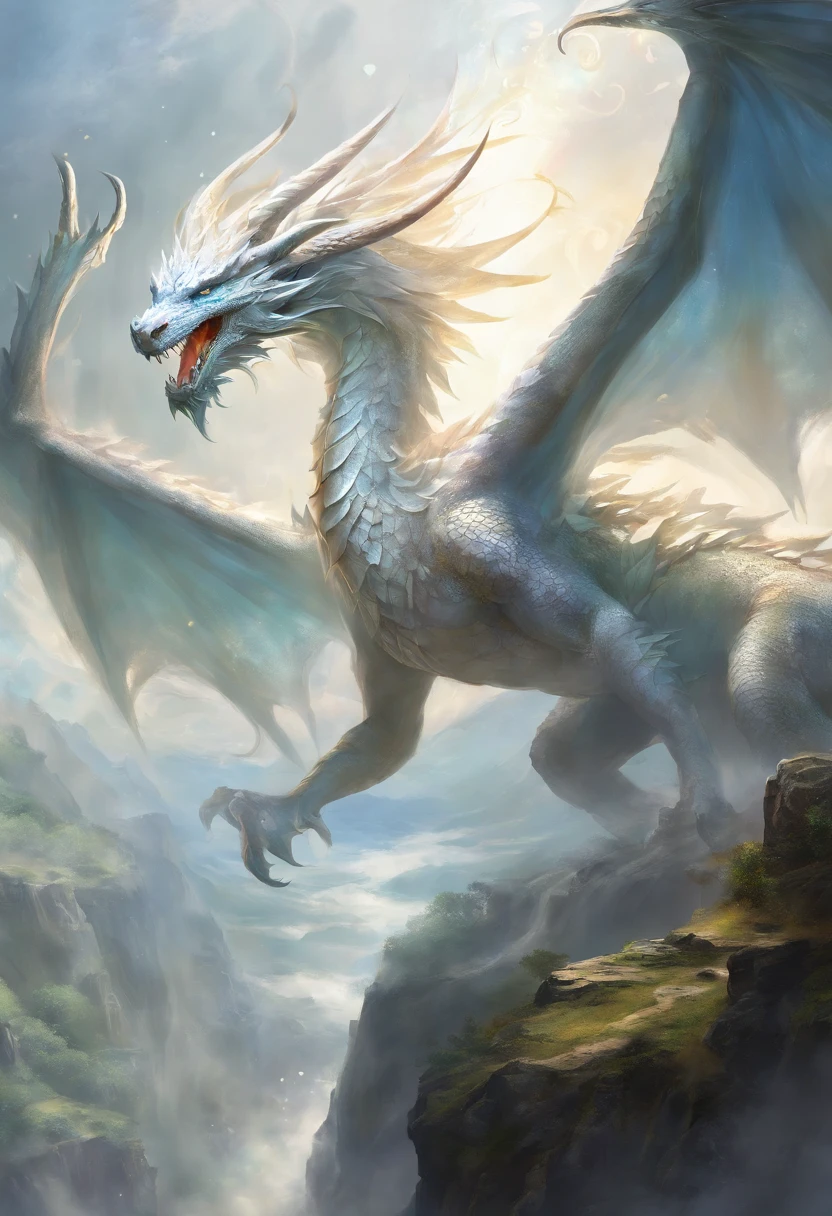 myth，dragon , white background