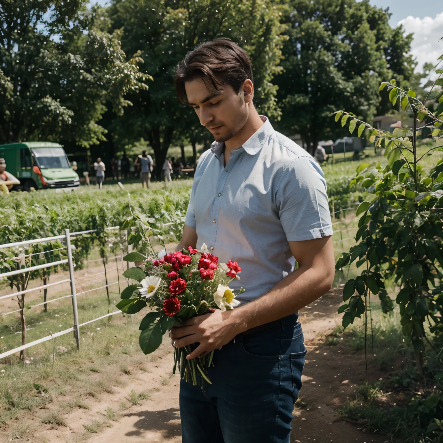 Un agriculteur seul manifestant pour etre mieux payer