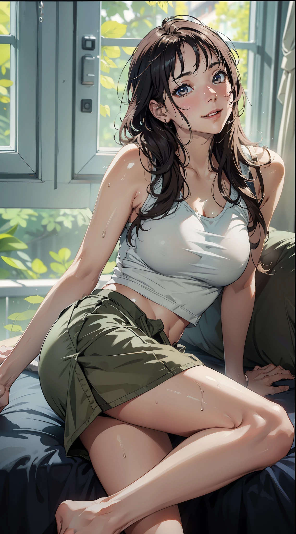 (extremely detailed CG unity 8k wallpaper), (masterpiece), (best quality), (ultra-detailed), (best illustration), (best shadow), (absurdres),
BREAK
girl, sweat, steam, medium breast, nsfw, light smile,