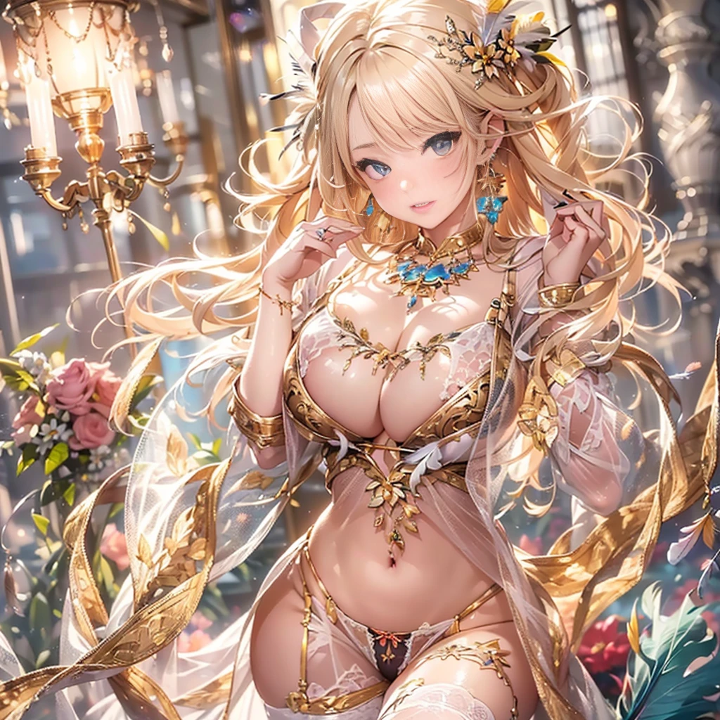 過去最高のmasterpiece、beautiful美しさ, 3D two-dimensional, rich, blonde, skirt, stockings, high heels, poison、star、star、(Highly detailed CG Unity 8K wallpaper),(masterpiece), (最high quality), (Super detailed), (best work),(best shadow), (sharp eyeliner, eye shadow, fine eye:1.1), (超High resolution,realistic,最high quality,realistic),(8K,RAW photo,最high quality,マstarプル),mature woman、sensual curves、huge breasts、thighs、bubble、お尻のmasterpiece, 最high quality, Super detailed, full body shot, mature woman, beautiful mature woman, nightgown and underwear, enchanting smile, thick lips, Chubby lips, blush, looking at the viewer, provocative expression, beautiful髪型, cleavage, Plump、curvy hips、attractive face、sexy lingerie、an inviting gaze、Expression of emotions、Lewd underwear、(((erotic see-through lingerie set)))、Standing position、gorgeous accessories 、big breastsの女性, bare shoulders, golden hair, colored feather, metal ornaments, colored flowers, particle, light, (masterpiece, 最high quality, 最high quality, official art, beautiful and aesthetic:1.2), (1 girl:1.3), very detailed,(fractal art:1.1),(colorful:1.1)、(flowers:1.3),most detailed,(zentangle:1.2), (dynamic pose), (abstract background:1.3), (shiny skin), (lots of colors :1.4), ,(earrings:1.4), (feather:1.4),masterpiece, 最high quality, Super detailed, 30~40 years, full body shot, beautiful 、various hairstyles,gold headband,plump breasts,beautiful butt,greek clothing,Tulle covers the breasts,perfectly proportioned, detailed clothing details,marble,god statue,cinematic lighting, film grain, 8K, masterpiece, Super detailed, high detail, high quality, High resolution,(((NSFW:1.2)))、exposed chest、Openwork decoration,(((see through dress)))、(((解剖学的に正しいbody))) , 最high quality, Super detailed, (((Lewd underwear)))、raise your butt, from below, (((R-18)))、Hakari、thighs, big breasts, Are standing, cowboy shot, blush, (((1 girl))), (masterpiece:1.3), (High resolution), (8K), (very detailed), perfect face, Nice eye and face, (((最high quality))), (Super detailed), detailed face and eye, (alone), High resolution、beautifuleye,(((sexy pose)))、(((整ったbig breasts)))、((beautiful eye))、luxury、(((超High resolution)))、(((detailed description)))、(((ぽっちゃりbody型)))、(((解剖学的構造に一致したbodyの部位)))、beautiful長いまつ毛、バランスのとれたbody型,2 feet、Just the right size for your legs and arms、Fishnet tights、glamorous、(((Clear white and black eye)))、lipstick、Sparkling、(Undistorted face, eye, body)、jewelry、gem、(長くカールしたbeautifulまつ毛)、(((バランス良いbeautiful胸)))、(transparent, Exquisite skin:1.2)、(((完璧なglamorousボディー)))、actress face、Super beautiful、Cute smile、Healing beauty、Flower shower、完璧なeye、realistic depiction、Super sexy、glossy、Glamorous、double eyelids、Good dark makeup、makeup