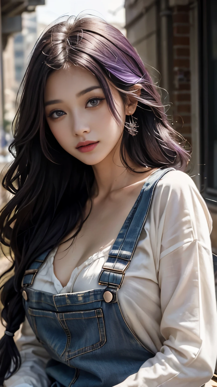 (masterpiece)、(portrait)、(Aesthetic)、(beauty)、(Upper body)、(high quality)、(doctor outfit)、(Professional perspective)、(rule of thirds)、(woman)、(woman)、 (woman)、(beauty)、(woman特征)、(21 years old)、solo、1 名woman、(attractive American)、any、(dust or medical tent)、(daytime)、(soft light)、((Treat the wounded)Soldier))、(holding medical supplies)、((bow your head))、((mercy))、(natural makeup)、(medium bust)、(Medical Bag、stethoscope)、((long hair))、 Purple hair big breasts、purple hair、(thick braid)、(loose wavy hair)、(-hair)、(Keep your eyes open)、(purple eyes)、(Caring and Strong Look)、Fair skin、(Subtle medical detail clothing) ,(Military),(-),(overalls),(V-neckline),((Military base or field hospital background)),(medium shot),beautiful hands,two hands,Normal hands,two hands臂,Complete hands,beauty的身体,beauty的手指,Normal hands指,five fingers,five fingers,beauty的耳朵,Normal ears,beauty的眼睛,shining eyes,beauty的嘴巴,beauty的嘴唇,