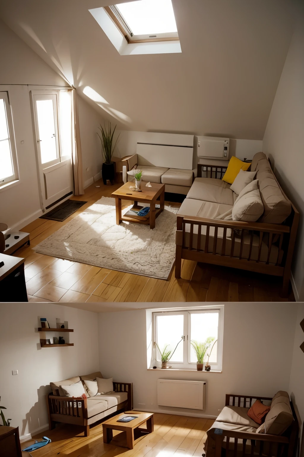 generate another small dwelling interior like that but be more creative and unique