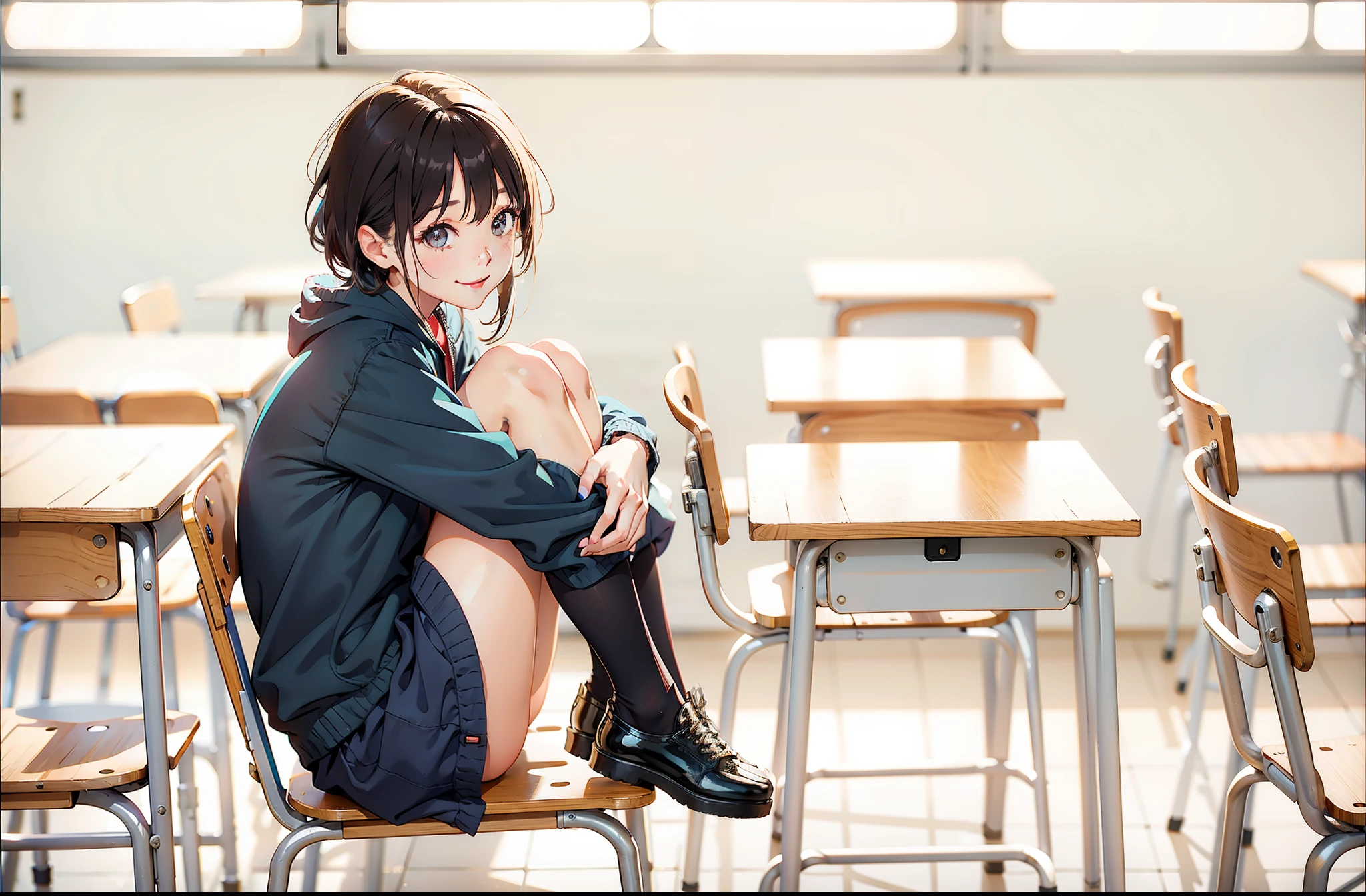 girl、view audience、smile、