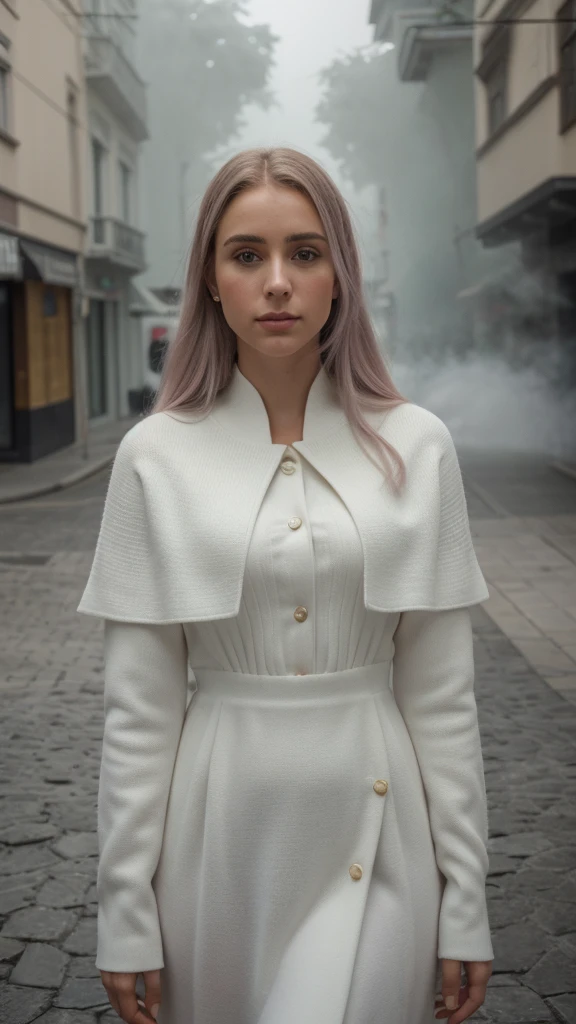 fotografia de retrato profissional de uma linda norueguesa em roupas de inverno com longos cabelos loiros ondulados, olhar sensual de paquera, (sardas), beautiful symmetrical face, maquiagem natural bonito, wearing elegante warm winter fashion clothing, ((Do lado de fora na rua nevada da cidade)), ambiente moderno deslumbrante, ultra realista, arte conceitual, elegante, altamente detalhado, Intricado, sharp focus, profundidade de campo, f/1. 8, 85mm, medium shot, tiro no meio, (((professional color grading))), luz difusa suave e brilhante, (volumetric fog), trend on instagram, hd 4k, 8k