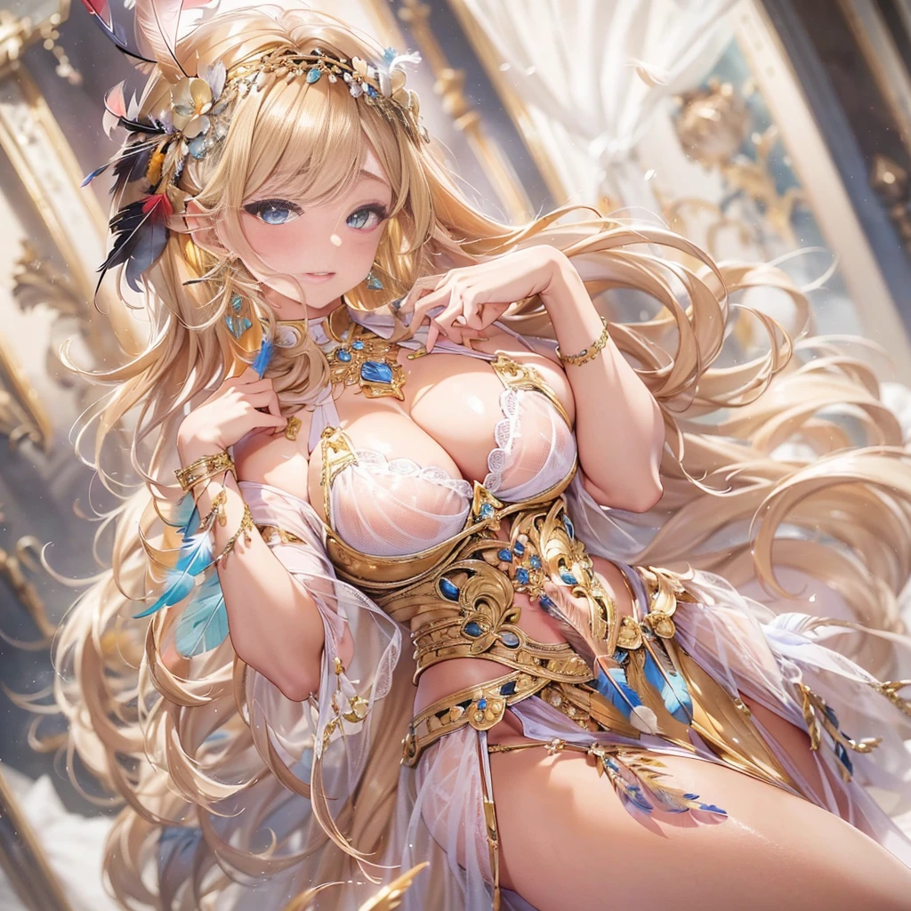 過去最高のmasterpiece、beautiful美しさ, 3D two-dimensional, rich, blonde, skirt, stockings, high heels, poison、star、star、(Highly detailed CG Unity 8K wallpaper),(masterpiece), (最high quality), (Super detailed), (best work),(best shadow), (sharp eyeliner, eye shadow, fine eye:1.1), (超High resolution,realistic,最high quality,realistic),(8K,RAW photo,最high quality,マstarプル),mature woman、sensual curves、huge breasts、thighs、bubble、お尻のmasterpiece, 最high quality, Super detailed, full body shot, mature woman, beautiful mature woman, nightgown and underwear, enchanting smile, thick lips, Chubby lips, blush, looking at the viewer, provocative expression, beautiful髪型, cleavage, Plump、curvy hips、attractive face、sexy lingerie、an inviting gaze、Expression of emotions、Lewd underwear、(((erotic see-through lingerie set)))、Standing position、gorgeous accessories 、big breastsの女性, bare shoulders, golden hair, colored feather, metal ornaments, colored flowers, particle, light, (masterpiece, 最high quality, 最high quality, official art, beautiful and aesthetic:1.2), (1 girl:1.3), very detailed,(fractal art:1.1),(colorful:1.1)、(flowers:1.3),most detailed,(zentangle:1.2), (dynamic pose), (abstract background:1.3), (shiny skin), (lots of colors :1.4), ,(earrings:1.4), (feather:1.4),masterpiece, 最high quality, Super detailed, 30~40 years, full body shot, beautiful 、various hairstyles，gold headband，plump breasts，beautiful butt，greek clothing，Tulle covers the breasts，perfectly proportioned, detailed clothing details,marble，god statue，cinematic lighting, film grain, 8K, masterpiece, Super detailed, high detail, high quality, High resolution,(((NSFW:1.2)))、exposed chest、Openwork decoration，(((see through dress)))、(((解剖学的に正しいbody))) , 最high quality, Super detailed, (((Lewd underwear)))、raise your butt, from below, (((R-18)))、Hakari、thighs, big breasts, Are standing, cowboy shot, blush, (((1 girl))), (masterpiece:1.3), (High resolution), (8K), (very detailed), perfect face, Nice eye and face, (((最high quality))), (Super detailed), detailed face and eye, (alone), High resolution、beautifuleye,(((sexy pose)))、(((整ったbig breasts)))、((beautiful eye))、luxury、(((超High resolution)))、(((detailed description)))、(((ぽっちゃりbody型)))、(((解剖学的構造に一致したbodyの部位)))、beautiful長いまつ毛、バランスのとれたbody型,2 feet、Just the right size for your legs and arms、Fishnet tights、glamorous、(((Clear white and black eye)))、lipstick、Sparkling、(Undistorted face, eye, body)、jewelry、gem、(長くカールしたbeautifulまつ毛)、(((バランス良いbeautiful胸)))、(transparent, Exquisite skin:1.2)、(((完璧なglamorousボディー)))、actress face、Super beautiful、Cute smile、Healing beauty、Flower shower、完璧なeye、realistic depiction、Super sexy、glossy、Glamorous、double eyelids、Good dark makeup、makeup
