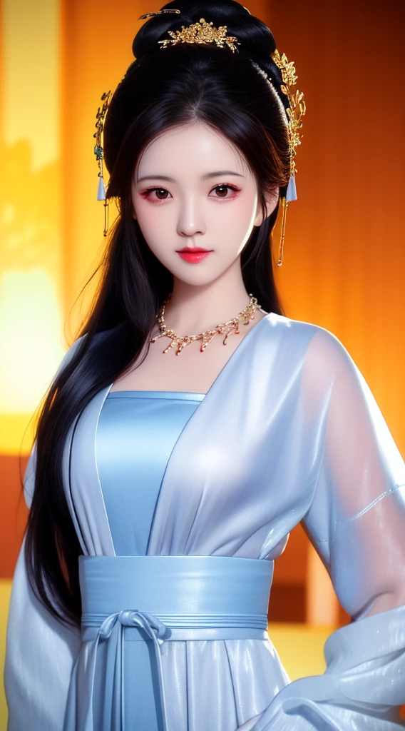 best quality, masterpiece, highres, 1girl, china dress, hair ornament, necklace, jewelry, Beautiful face, upon_body, tyndall effect, photorealistic, dark studio, rim lighting, two tone lighting, (high detailed skin:1.2), 8k uhd, dslr, soft lighting, high quality, volumetric lighting, candid, Photograph, high resolution, 4k, 8k, Bokeh, medium breasts,