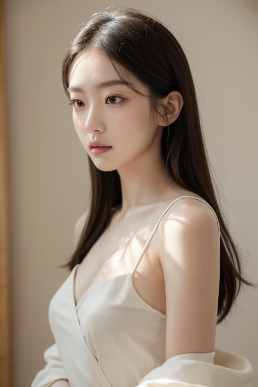 (best quality,actual:1.37),renaissance minimalism,beautiful girl,meticulous的眼睛居中,cleavage subtle color palette,meticulous,Wonderful atmosphere,glowing light,Soft light and shadow,vivid emotional descriptions,Timeless elegance,Meticulous attention to detail,Fine and delicate texture,of composition,Understated beauty,Art,peaceful environment,A unique perspective.light red