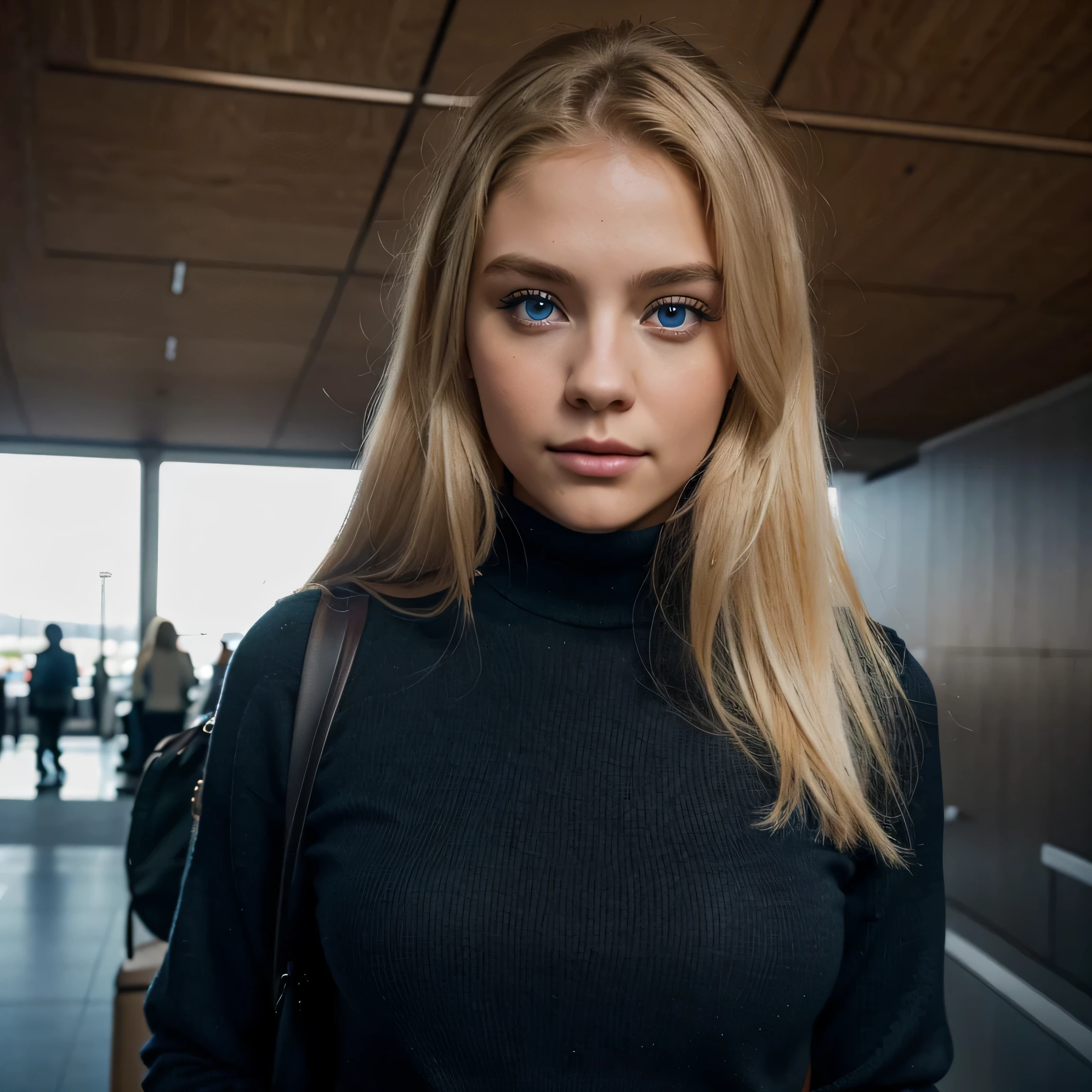 chica . Color de cabello rubio con una cara linda., ojos azules perfectos. Body size B.
chica, Color de cabello rubio con una cara linda., Vestido con un jersey de cuello alto ?????., ella lleva una gran mochila en la espalda. He is at an airport and is waiting to board the plane.. The plane of the photograph is from the waist up.. Muy detallado, Cara inocente, ojos azules perfectos. Body size B. Pelo natural.
disparado en Canon, 85mm, High Definition Quality, 8k, mujer joven, 26 years old. obra maestra, foto realista, detalles intrincados, foto cruda, ultra detallado