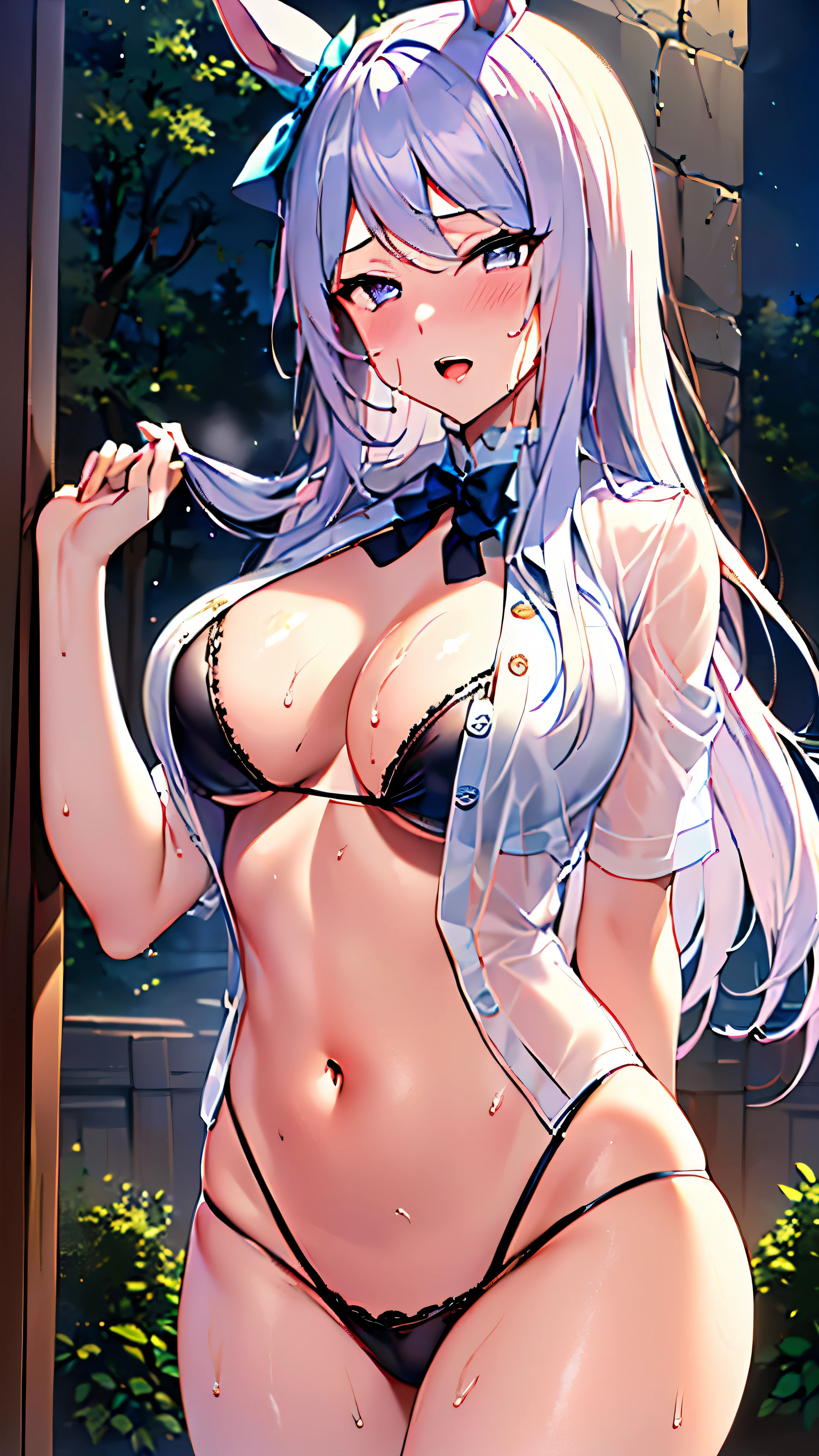 ((masterpiece)), ((highest quality)), (super detailed), wallpaper, highest quality, 1 girl,detailed face, big breasts, open your mouth,shiny, shiny, shiny skin, ((metallic micro bikini)+, (highly detailed)+, (figure), (realistic)-, (shiny wet sweat oily skin), ((sunburned skin)),(((Ahegao))), dynamic pose, sexy, beautiful, wonderful, highly detailed eyes,((((outside)))), cowboy shot, cowboy shot, (colorful light)++, (Twinkle Star)+, blush+,bitch in the heat, cute, throw, Titty fuck,model, Idol, Oily body,((how,howshot,howshot,how,how,howshot,howshot,howshot)),(((nipple))), ((Mansuji)),(hairy cat),Continue