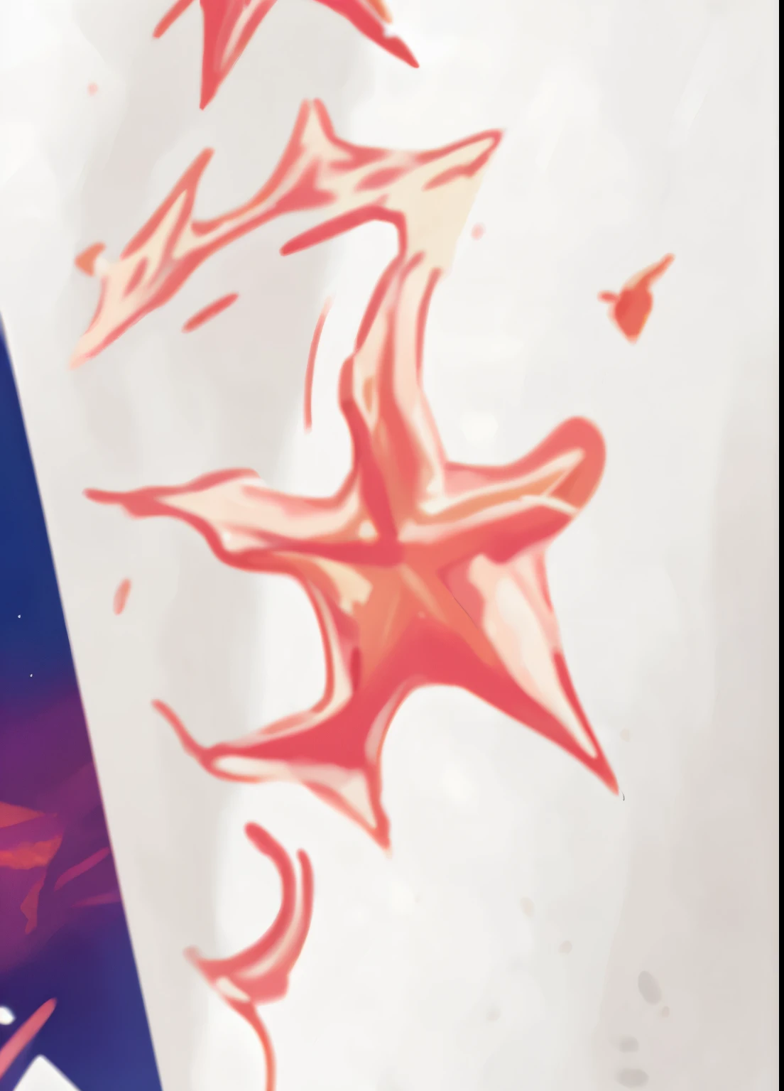 有一张带有Star的红蓝旗子的图片, Close-up view, Close-up view, Width, extra close-up, Extra details, Illustrations with clear details, Star, dynamic close-up, ( ( Extreme details ) ), Ultra-detailed. number, starfish, collapsing Star, 真正的close-up, close-up