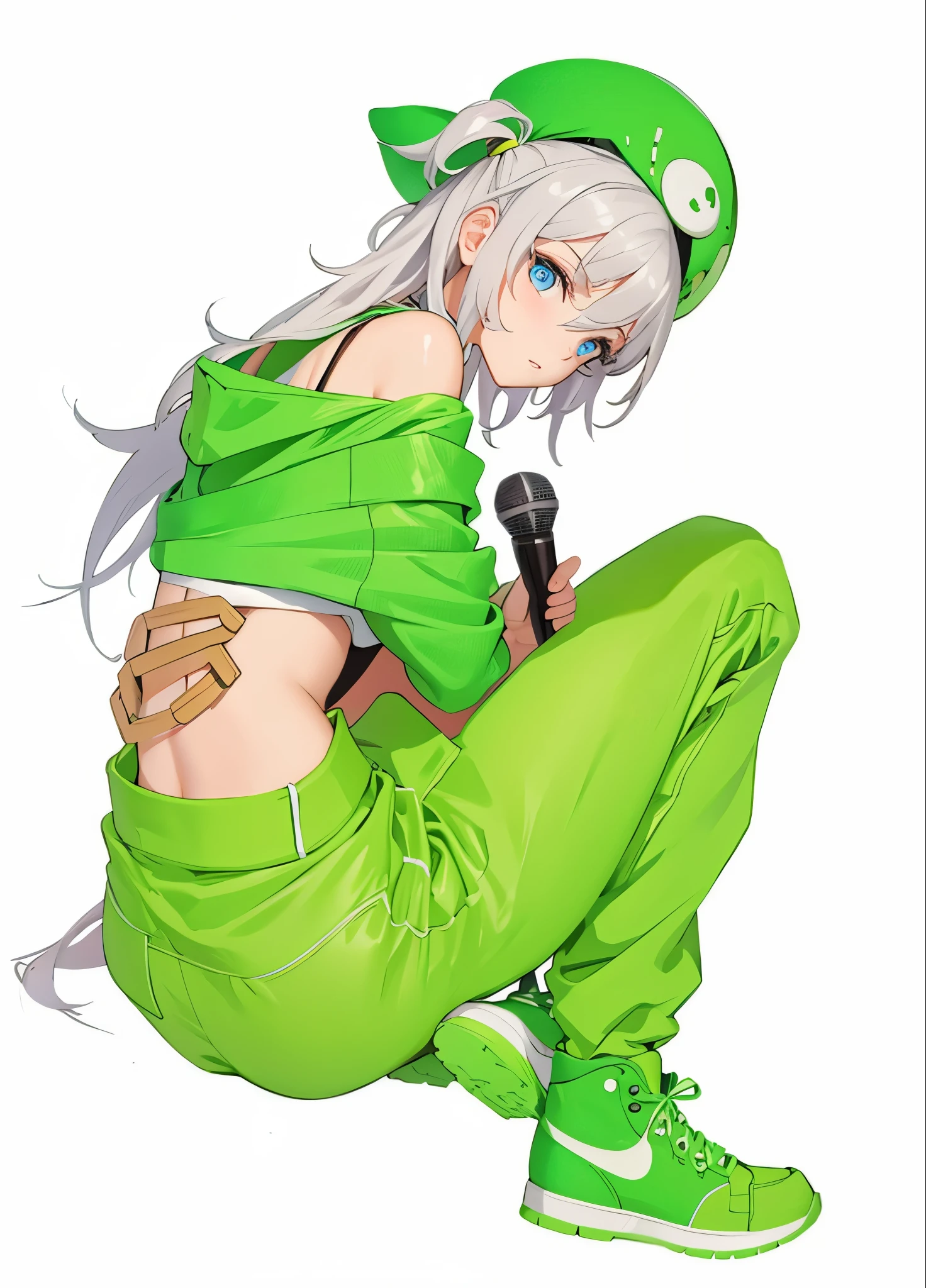 (masterpiece), (best quality), (ultra detailed),(disheveled hair),(illustration), (1girl), (Fashionable clothing), standing, Fashion model, looking at viewer, (interview), (simple background),beautiful detailed eyes, delicate beautiful face,
