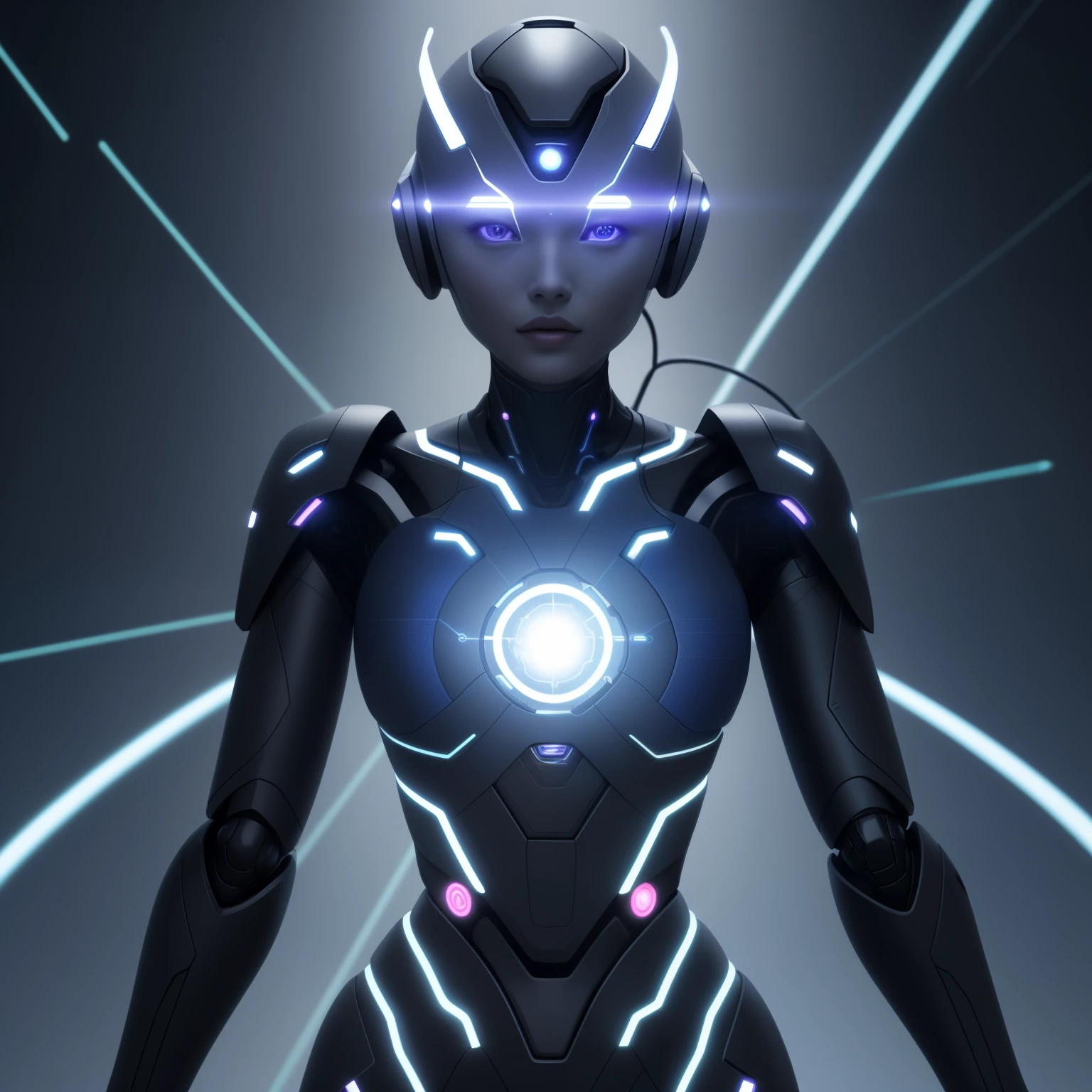 A photograph that represents "Artificial Intelligence" to AI generation, showcasing the essence of this programming concept. A highly detailed depiction with a best quality, 4k or 8k resolution, giving a masterpiece:1.2 effect of ultra-detailed and realistic rendering. The image should incorporate studio lighting, featuring vivid colors and sharp focus.
The main subject of the image is a complex neural network, symbolizing artificial intelligence. The neural network should be portrayed as a dynamic and intricate web of interconnected nodes and lines, pulsating with energy. The nodes can be represented by futuristic geometric shapes, radiating a bright and vibrant glow. The lines connecting the nodes can be thin and elegant, illustrating the flow of information and connections.
In the foreground, a futuristic human figure can be incorporated, representing the human aspect in the development and utilization of artificial intelligence. The figure should be depicted in a pose of discovery and creativity, with their gaze focused on the neural network. Their clothing should reflect a combination of technological and artistic elements, merging the boundaries between man and machine.
To enhance the artistic style, incorporate a touch of concept artists' flair, infusing the image with a sense of imagination and otherworldliness. The color palette should be a harmonious blend of cool blues and deep blacks, creating a mysterious and futuristic atmosphere. The lighting should be dramatic and dynamic, with volumetric rays illuminating specific sections of the neural network, adding depth and dimension to the image.
Overall, the image should capture the intricate beauty and potential of artificial intelligence, reflecting both its technological complexity and its artistic inspiration.
