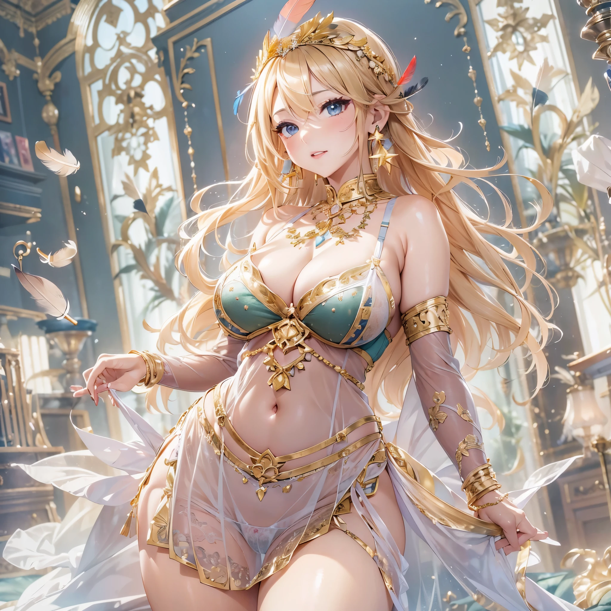 過去最高のmasterpiece、beautiful美しさ, 3D two-dimensional, rich, blonde, skirt, stockings, high heels, poison、star、star、(Highly detailed CG Unity 8K wallpaper),(masterpiece), (最high quality), (Super detailed), (best work),(best shadow), (sharp eyeliner, eye shadow, fine eye:1.1), (超High resolution,realistic,最high quality,realistic),(8K,RAW photo,最high quality,マstarプル),mature woman、sensual curves、huge breasts、thighs、bubble、お尻のmasterpiece, 最high quality, Super detailed, full body shot, mature woman, beautiful mature woman, nightgown and underwear, enchanting smile, thick lips, Chubby lips, blush, looking at the viewer, provocative expression, beautiful髪型, cleavage, Plump、curvy hips、attractive face、sexy lingerie、an inviting gaze、Expression of emotions、Lewd underwear、(((erotic see-through lingerie set)))、Standing position、gorgeous accessories 、big breastsの女性, bare shoulders, golden hair, colored feather, metal ornaments, colored flowers, particle, light, (masterpiece, 最high quality, 最high quality, official art, beautiful and aesthetic:1.2), (1 girl:1.3), very detailed,(fractal art:1.1),(colorful:1.1)、(flowers:1.3),most detailed,(zentangle:1.2), (dynamic pose), (abstract background:1.3), (shiny skin), (lots of colors :1.4), ,(earrings:1.4), (feather:1.4),masterpiece, 最high quality, Super detailed, 30~40 years, full body shot, beautiful 、various hairstyles,gold headband,plump breasts,beautiful butt,greek clothing,Tulle covers the breasts,perfectly proportioned, detailed clothing details,marble,god statue,cinematic lighting, film grain, 8K, masterpiece, Super detailed, high detail, high quality, High resolution,(((NSFW:1.2)))、exposed chest、Openwork decoration,(((see through dress)))、(((解剖学的に正しいbody))) , 最high quality, Super detailed, (((Lewd underwear)))、raise your butt, from below, (((R-18)))、Hakari、thighs, big breasts, Are standing, cowboy shot, blush, (((1 girl))), (masterpiece:1.3), (High resolution), (8K), (very detailed), perfect face, Nice eye and face, (((最high quality))), (Super detailed), detailed face and eye, (alone), High resolution、beautifuleye,(((sexy pose)))、(((整ったbig breasts)))、((beautiful eye))、luxury、(((超High resolution)))、(((detailed description)))、(((ぽっちゃりbody型)))、(((解剖学的構造に一致したbodyの部位)))、beautiful長いまつ毛、バランスのとれたbody型,2 feet、Just the right size for your legs and arms、Fishnet tights、glamorous、(((Clear white and black eye)))、lipstick、Sparkling、(Undistorted face, eye, body)、jewelry、gem、(長くカールしたbeautifulまつ毛)、(((バランス良いbeautiful胸)))、(transparent, Exquisite skin:1.2)、(((完璧なglamorousボディー)))、actress face、Super beautiful、Cute smile、Healing beauty、Flower shower、完璧なeye、realistic depiction、Super sexy、glossy、Glamorous、double eyelids、Good dark makeup、makeup