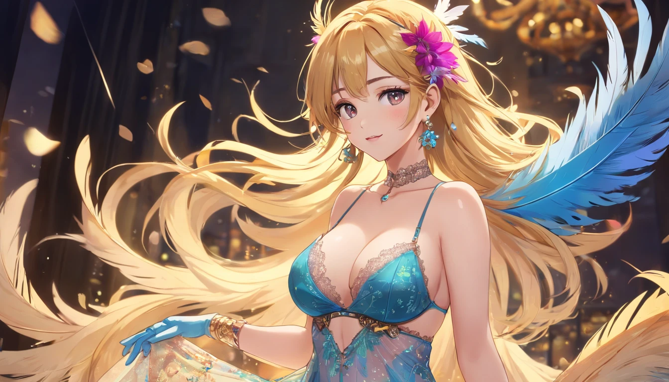 過去最高のmasterpiece、beautiful美しさ, 3D two-dimensional, rich, blonde, skirt, stockings, high heels, poison、star、star、(Highly detailed CG Unity 8K wallpaper),(masterpiece), (最high quality), (Super detailed), (best work),(best shadow), (sharp eyeliner, eye shadow, fine eye:1.1), (超High resolution,realistic,最high quality,realistic),(8K,RAW photo,最high quality,マstarプル),mature woman、sensual curves、huge breasts、thighs、bubble、お尻のmasterpiece, 最high quality, Super detailed, full body shot, mature woman, beautiful mature woman, nightgown and underwear, enchanting smile, thick lips, Chubby lips, blush, looking at the viewer, provocative expression, beautiful髪型, cleavage, Plump、curvy hips、attractive face、sexy lingerie、an inviting gaze、Expression of emotions、Lewd underwear、(((erotic see-through lingerie set)))、Standing position、gorgeous accessories 、big breastsの女性, bare shoulders, golden hair, colored feather, metal ornaments, colored flowers, particle, light, (masterpiece, 最high quality, 最high quality, official art, beautiful and aesthetic:1.2), (1 girl:1.3), very detailed,(fractal art:1.1),(colorful:1.1)、(flowers:1.3),most detailed,(zentangle:1.2), (dynamic pose), (abstract background:1.3), (shiny skin), (lots of colors :1.4), ,(earrings:1.4), (feather:1.4),masterpiece, 最high quality, Super detailed, 30~40 years, full body shot, beautiful 、various hairstyles，gold headband，plump breasts，beautiful butt，greek clothing，Tulle covers the breasts，perfectly proportioned, detailed clothing details,marble，god statue，cinematic lighting, film grain, 8K, masterpiece, Super detailed, high detail, high quality, High resolution,(((NSFW:1.2)))、exposed chest、Openwork decoration，(((see through dress)))、(((解剖学的に正しいbody))) , 最high quality, Super detailed, (((Lewd underwear)))、raise your butt, from below, (((R-18)))、Hakari、thighs, big breasts, Are standing, cowboy shot, blush, (((1 girl))), (masterpiece:1.3), (High resolution), (8K), (very detailed), perfect face, Nice eye and face, (((最high quality))), (Super detailed), detailed face and eye, (alone), High resolution、beautifuleye,(((sexy pose)))、(((整ったbig breasts)))、((beautiful eye))、luxury、(((超High resolution)))、(((detailed description)))、(((ぽっちゃりbody型)))、(((解剖学的構造に一致したbodyの部位)))、beautiful長いまつ毛、バランスのとれたbody型,2 feet、Just the right size for your legs and arms、Fishnet tights、glamorous、(((Clear white and black eye)))、lipstick、Sparkling、(Undistorted face, eye, body)、jewelry、gem、(長くカールしたbeautifulまつ毛)、(((バランス良いbeautiful胸)))、(transparent, Exquisite skin:1.2)、(((完璧なglamorousボディー)))、actress face、Super beautiful、Cute smile、Healing beauty、Flower shower、完璧なeye、realistic depiction、Super sexy、glossy、Glamorous、double eyelids、Good dark makeup、makeup
