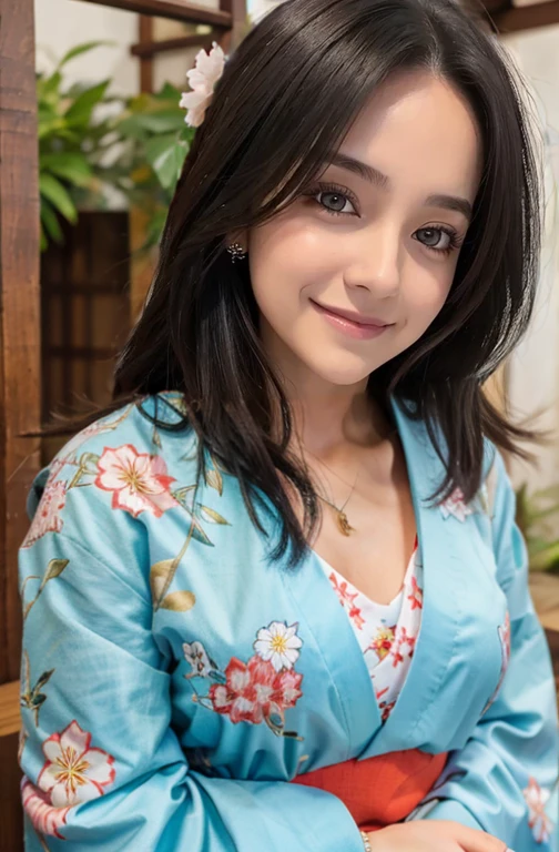 Kimono, Templo chino, flores