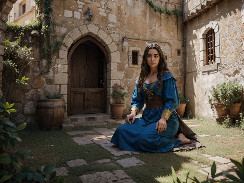 vila medieval, hiper-realista, 4k, paisagem ampla, super detalhad.