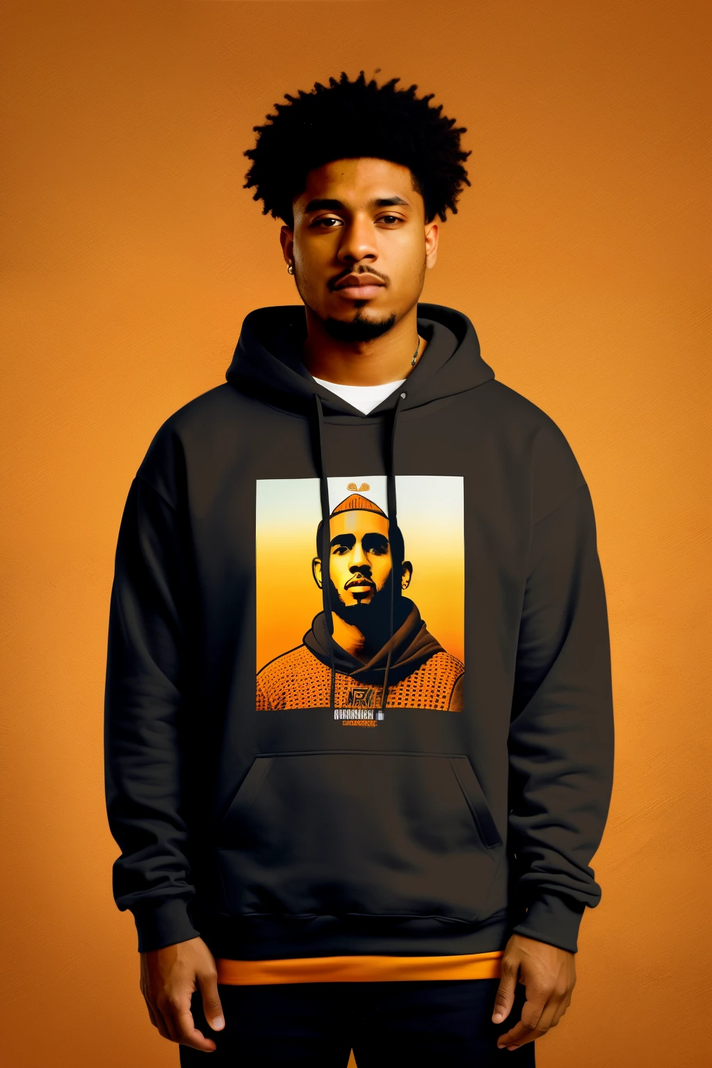 RAW photo in sequence, uma imagem de um rapper consintente com estilo marrom, vestindo camiseta de capuz hoodie escuro, em local escuro com efeito de luzes, chant cover, imagem para Music album, Maximum details, tamanho de album song 1280x1366 px, textura, template, chant, Music album, digitais, desenho animado, realista, microfone, mesa, muitas folhas, ambiente neblinoso, Music album 1280x1366 px.
A consciously brown