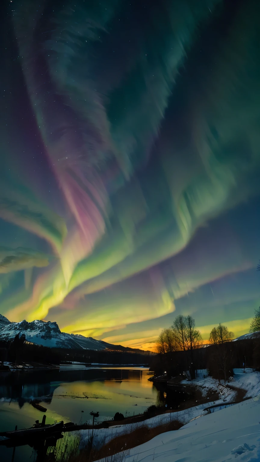 Aurora, Aurora in the sky, beautiful Aurora, realistic, view Aurora