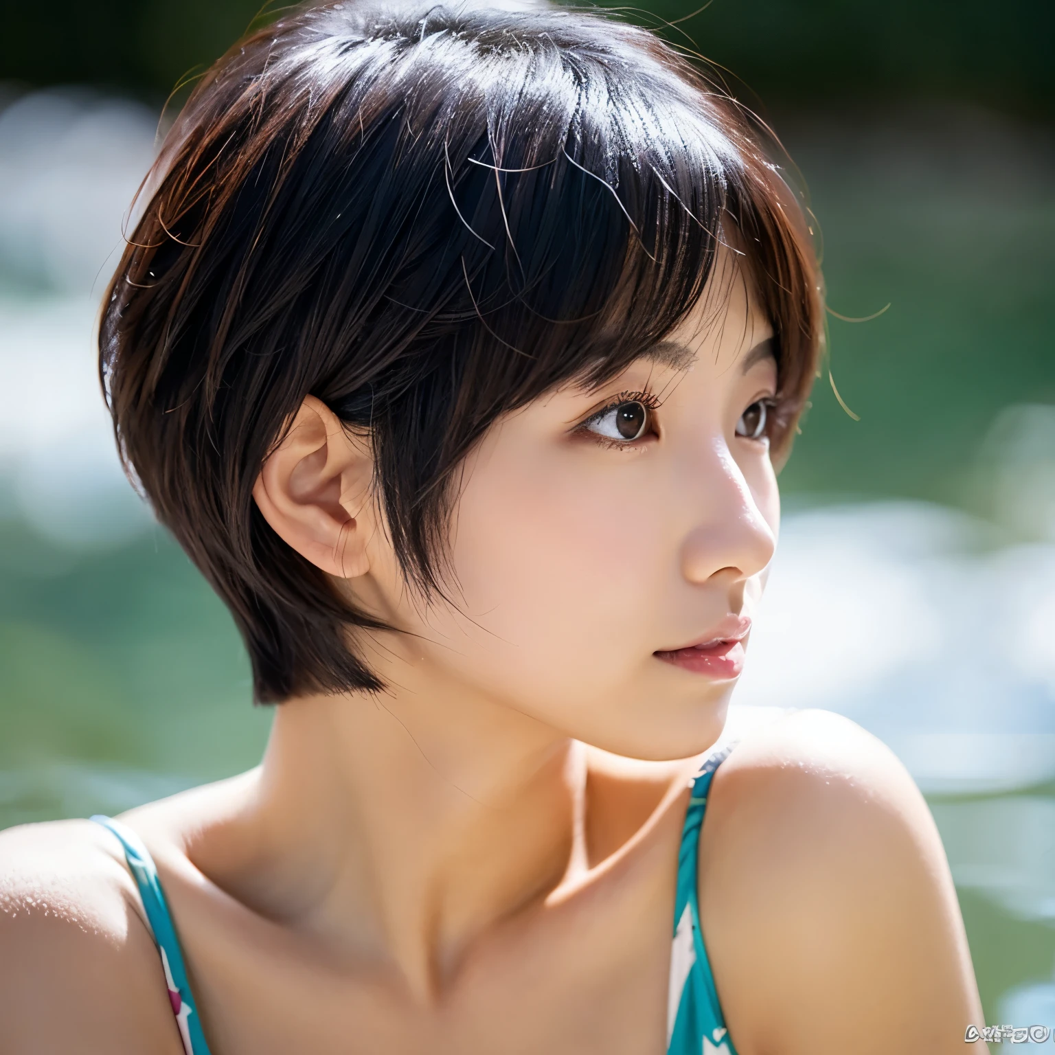 Japanese beauty with naughty short cut