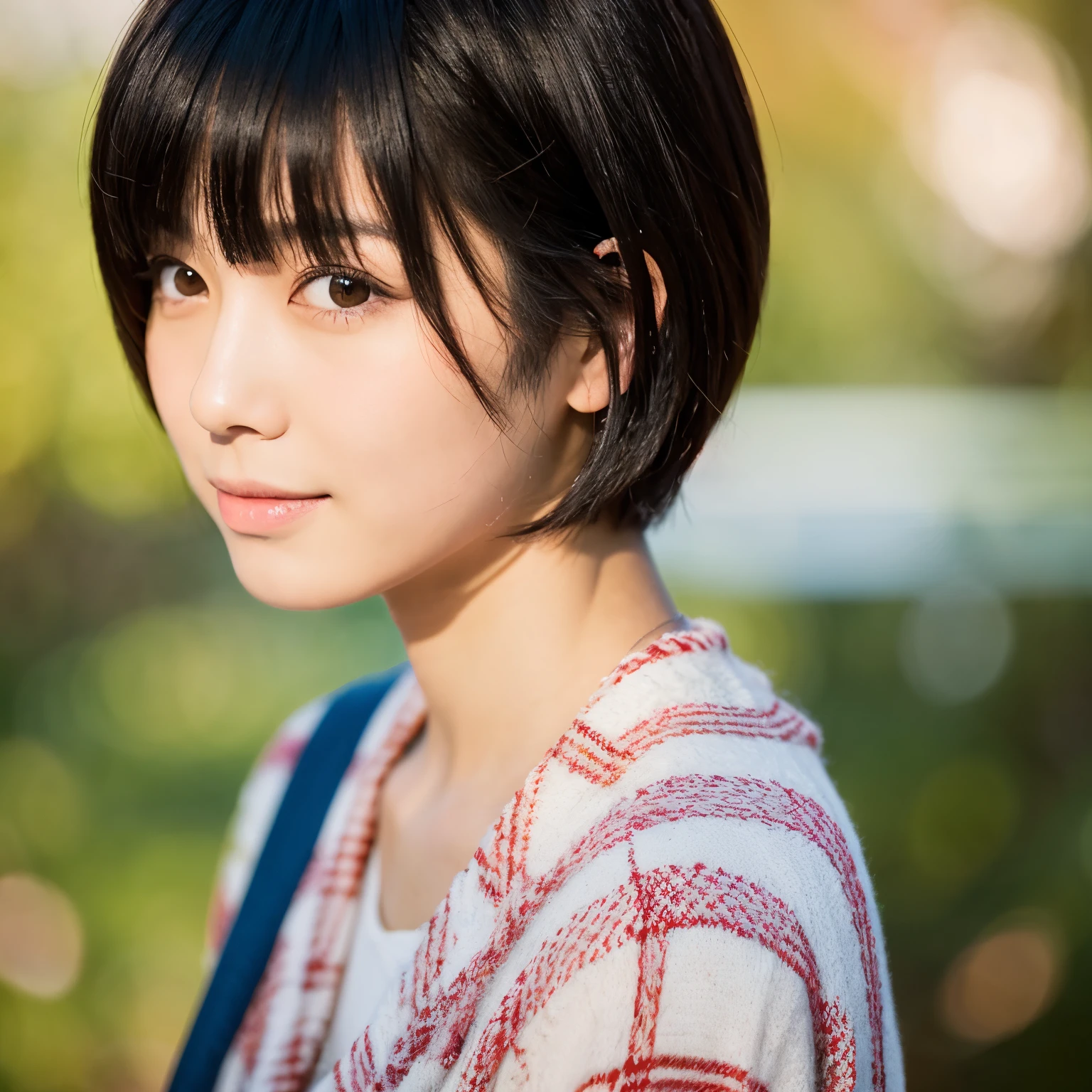 Japanese beauty with naughty short cut