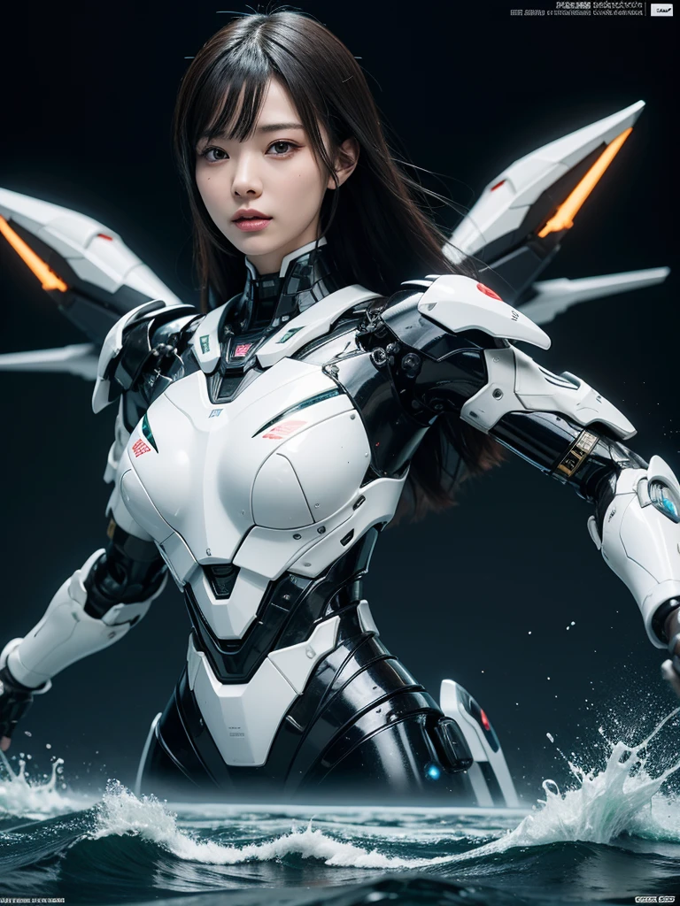 Textured skin, Super Detail, high details, High quality, Best Quality, hight resolution, 1080p, hard disk, Beautiful,(cyborgs),(Missiles from the chest),美しいcyborgsの女性,メカcyborgsガール,Battle Mode,Girl with a Mecha Body,彼女は武器を持ったバトルcyborgsメカを身に着けています,Fulll body Shot